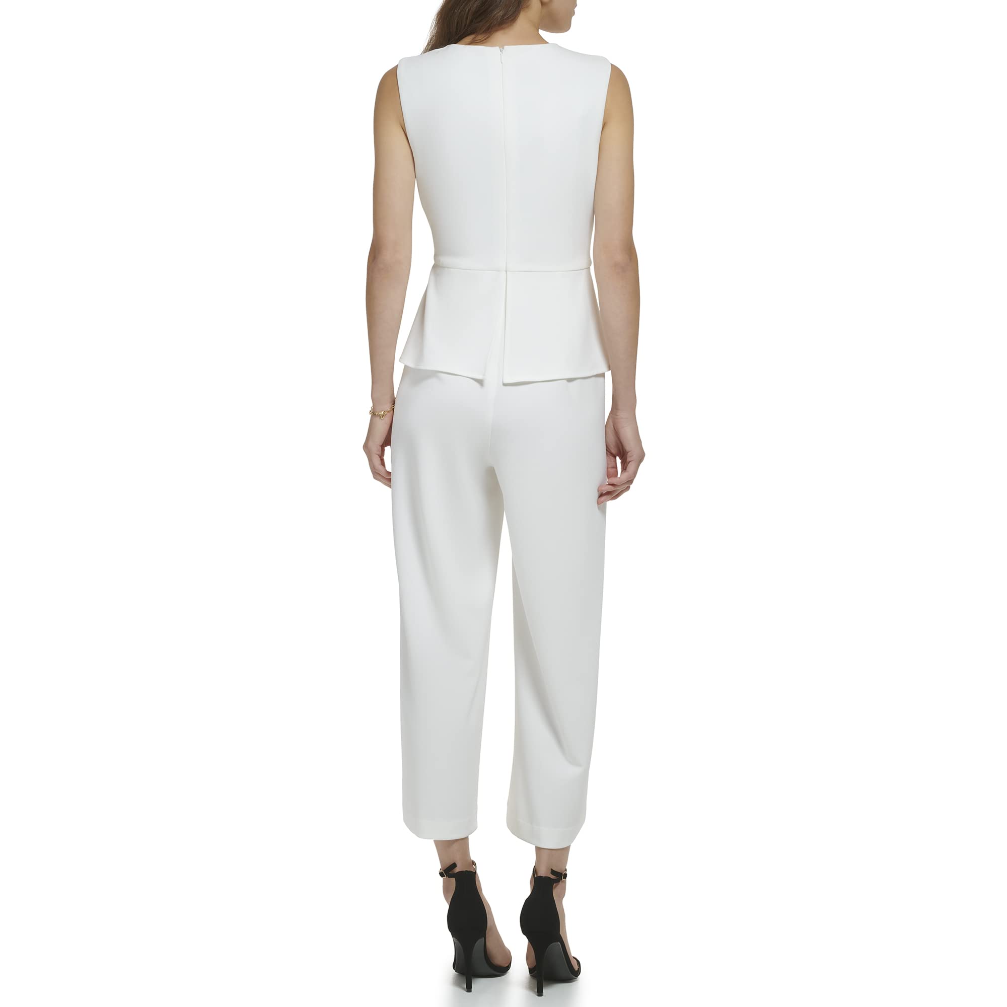 DKNY Women's Knit Crepe Peplum Jumpsuit - Elegant Casual & Party Wear for Women | Comfortable Stretchy Fabric for Office, Date Night & Special Occasions