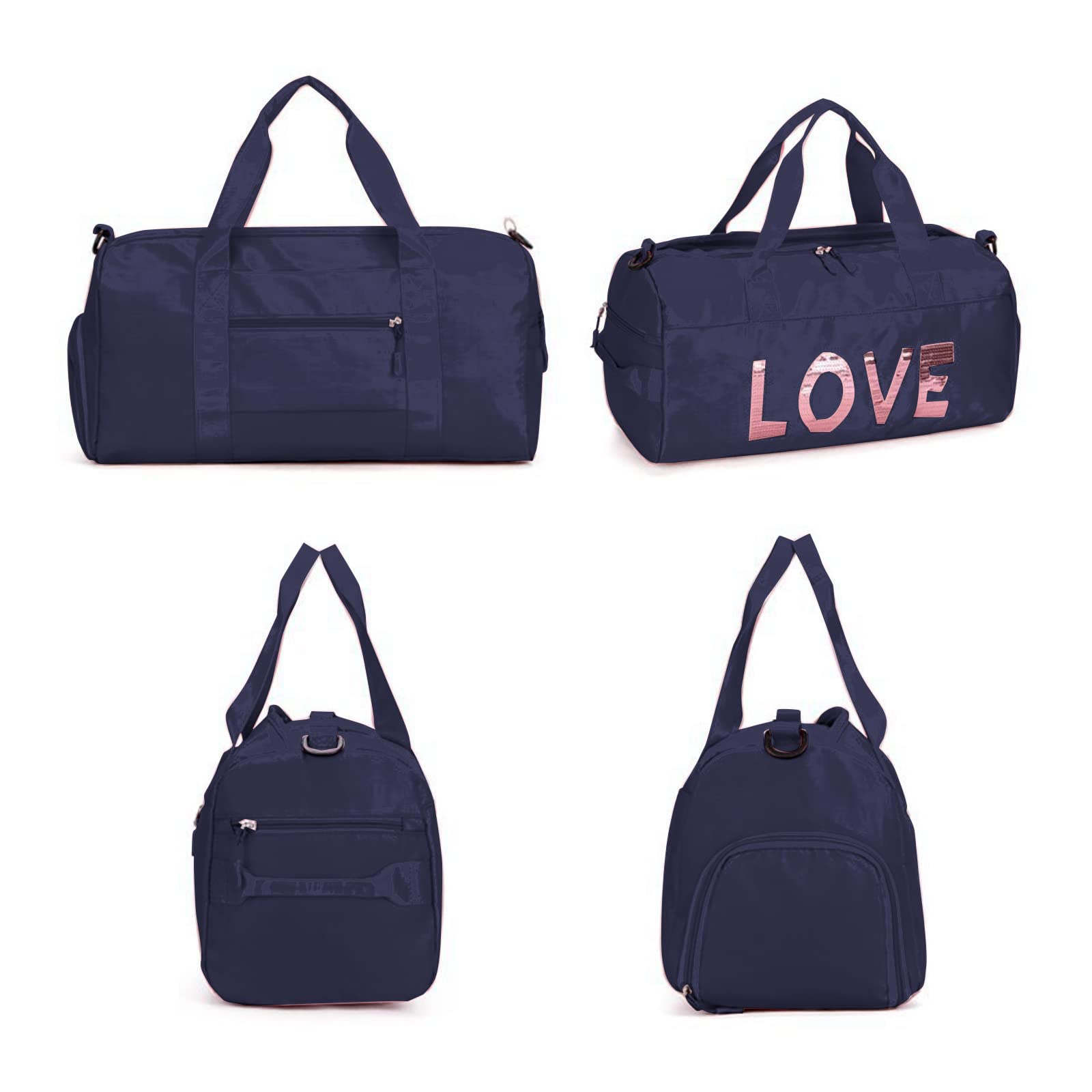 Women's Gym Bag - Large Travel Duffel Bag for Workout, Dance, Overnight & Weekender Trips with Wet Pocket & Shoe Compartment (Blue) - Perfect for Fitness, Yoga, Swimming & Sports