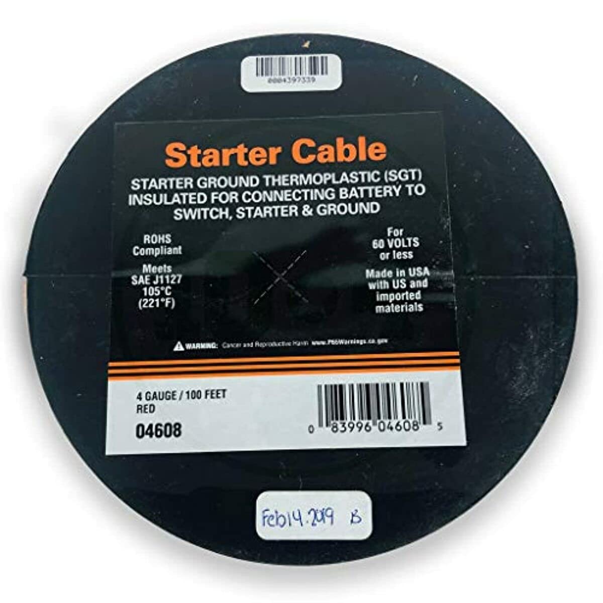 East Penn 04608 Red Battery and Starter Cable - Heavy Duty Jumper Cables for Cars, Trucks & SUVs - Perfect for Emergency Jump Starts & Vehicle Maintenance