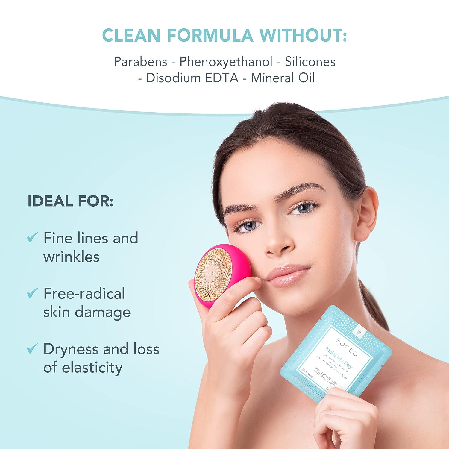 FOREO UFO Smart Facial Mask Device - Hydrating & Anti-Aging Treatment for Glowing Skin | At-Home Spa Facial for Dry, Dull & Tired Skin | Perfect for Morning Routine & Pre-Event Skincare Prep