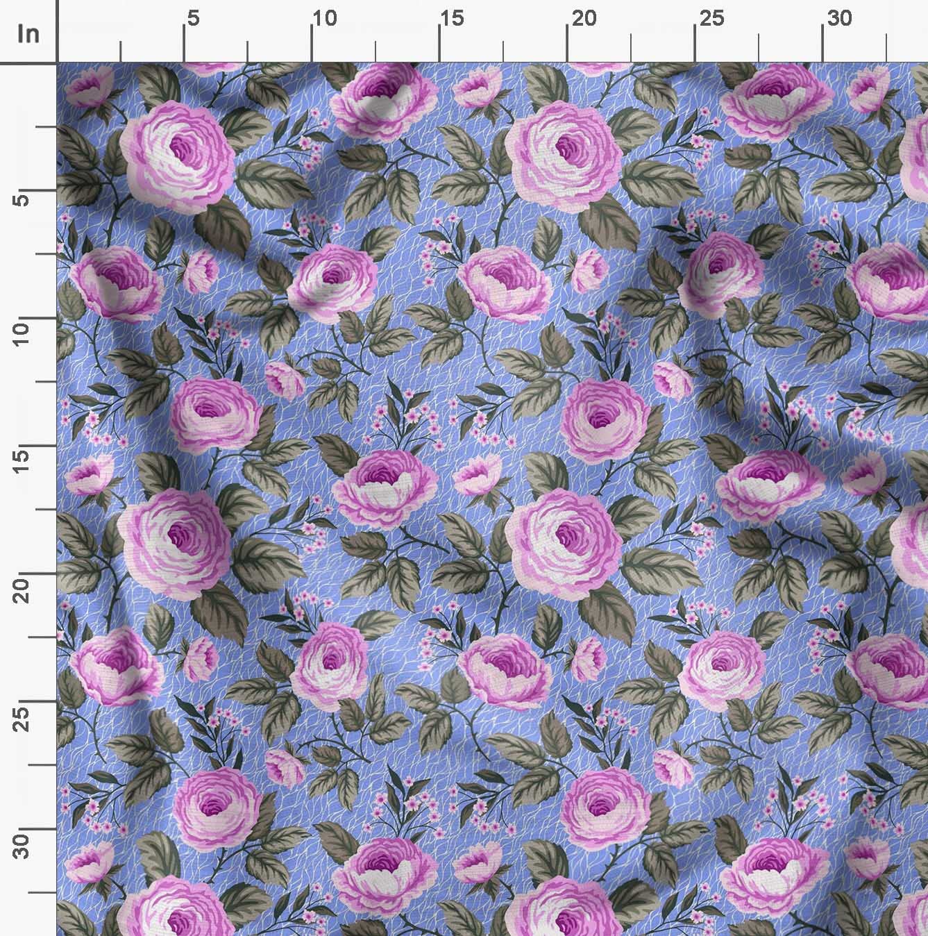 Soimoi Moss Georgette Brown Fabric by The Yard - 42 Inch Wide Floral Printed Fabric with Delicate Flower & Leaf Patterns for Dresses, Curtains, DIY Crafts and Home Decor Projects