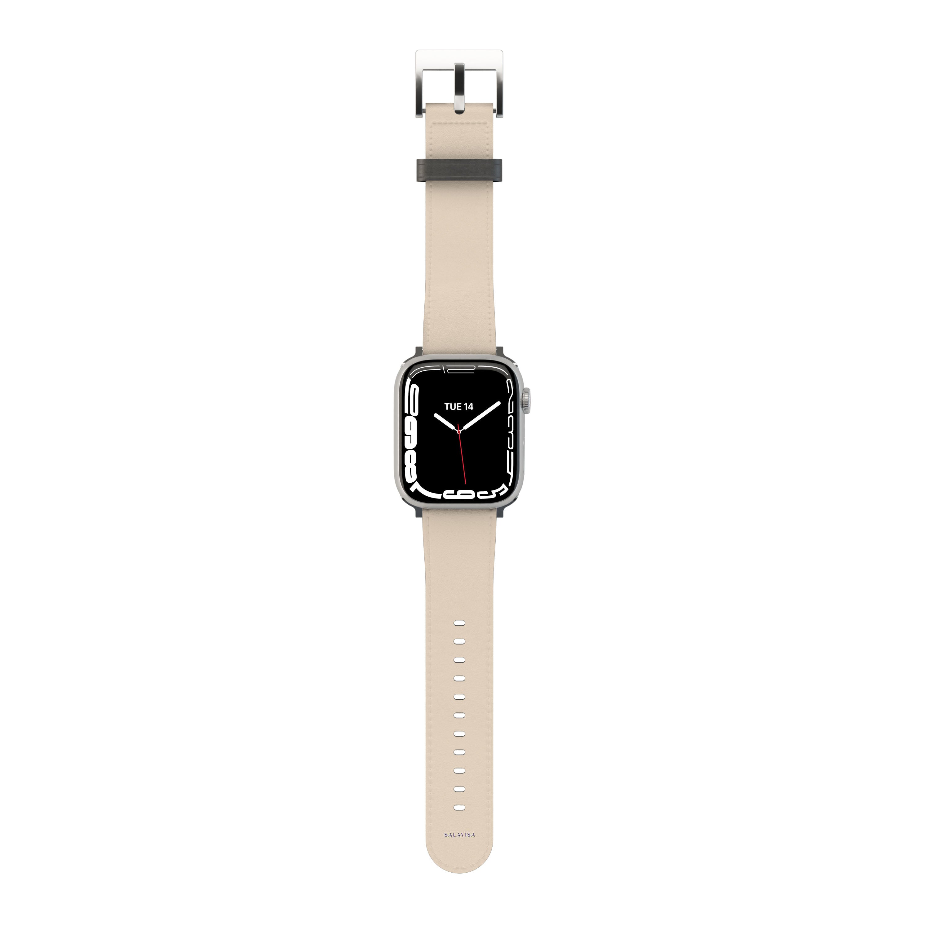 Premium Beige Malibu Club Apple Watch Band - Soft Silicone Replacement Strap for Apple Watch Series 9/8/7/6/SE/5/4/3/2/1 - Perfect for Workouts, Running, Swimming & Everyday Wear