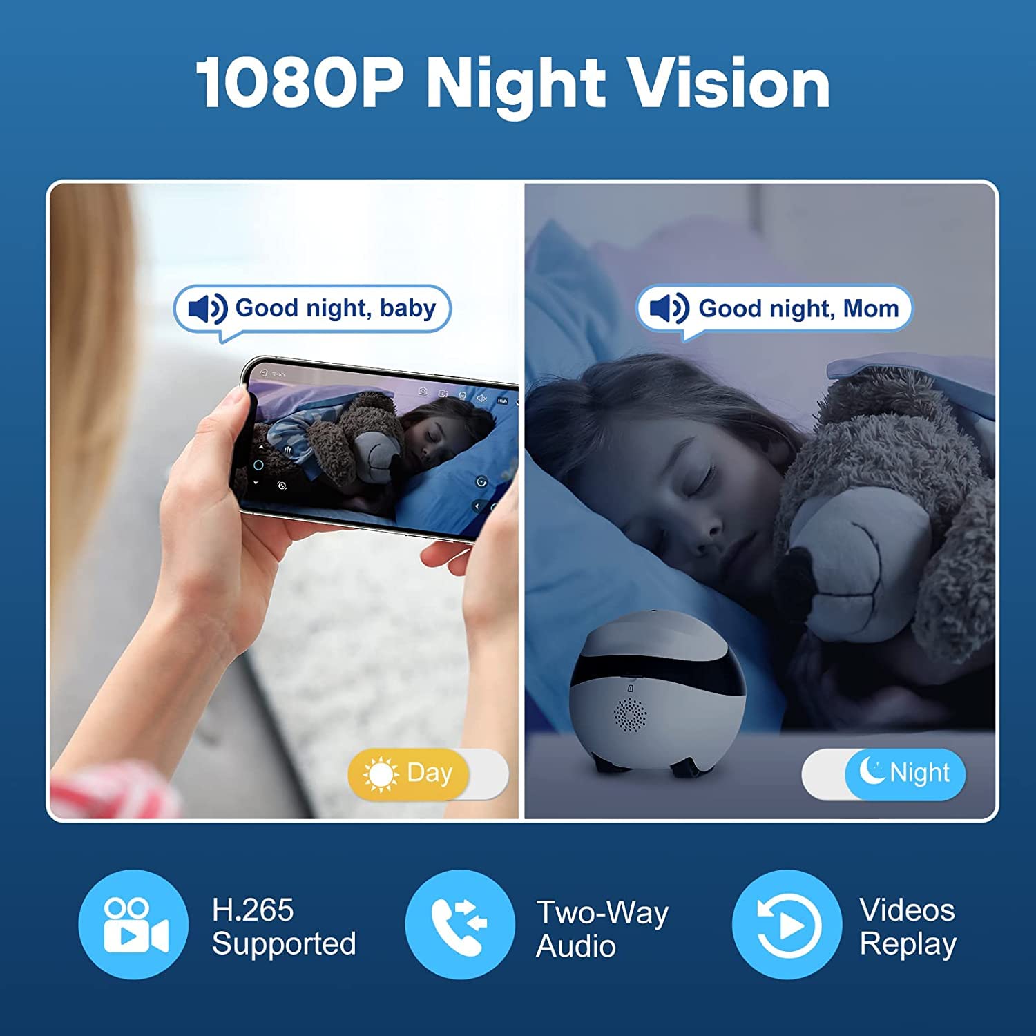 Enabot Pet Camera - 1080P WiFi Security Camera with Night Vision, 2-Way Audio, Auto Recharge & Mobile App - Indoor Wireless Camera for Pets, Baby & Elderly Home Monitoring - Perfect for Pet Watching, Baby Care & Home Security