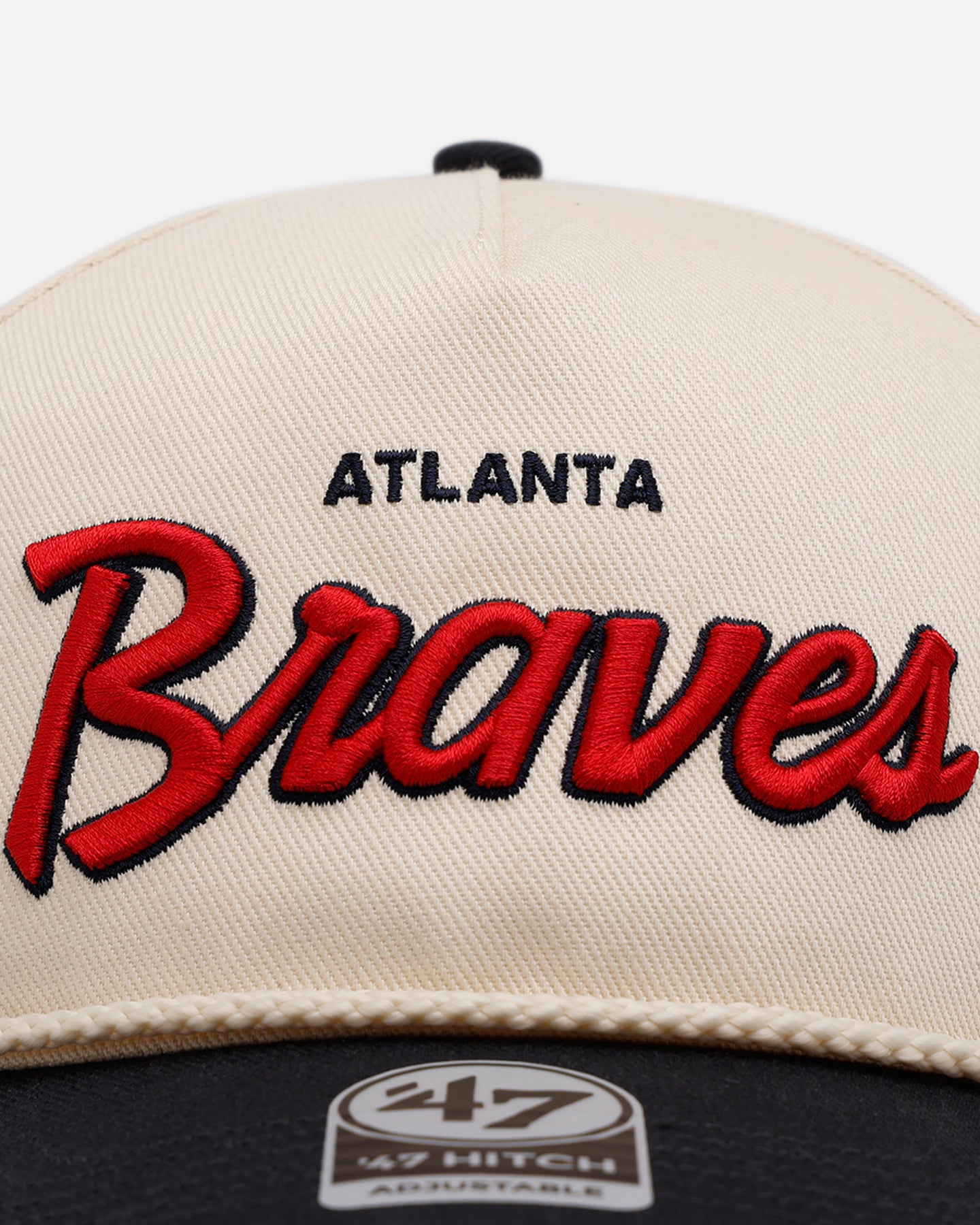 47 Brand Atlanta Braves MLB Opening Day Script Hitch Snapback Hat - Adjustable Baseball Cap for Men & Women - Perfect for Sports Fans, Casual Wear & Game Day Outfits