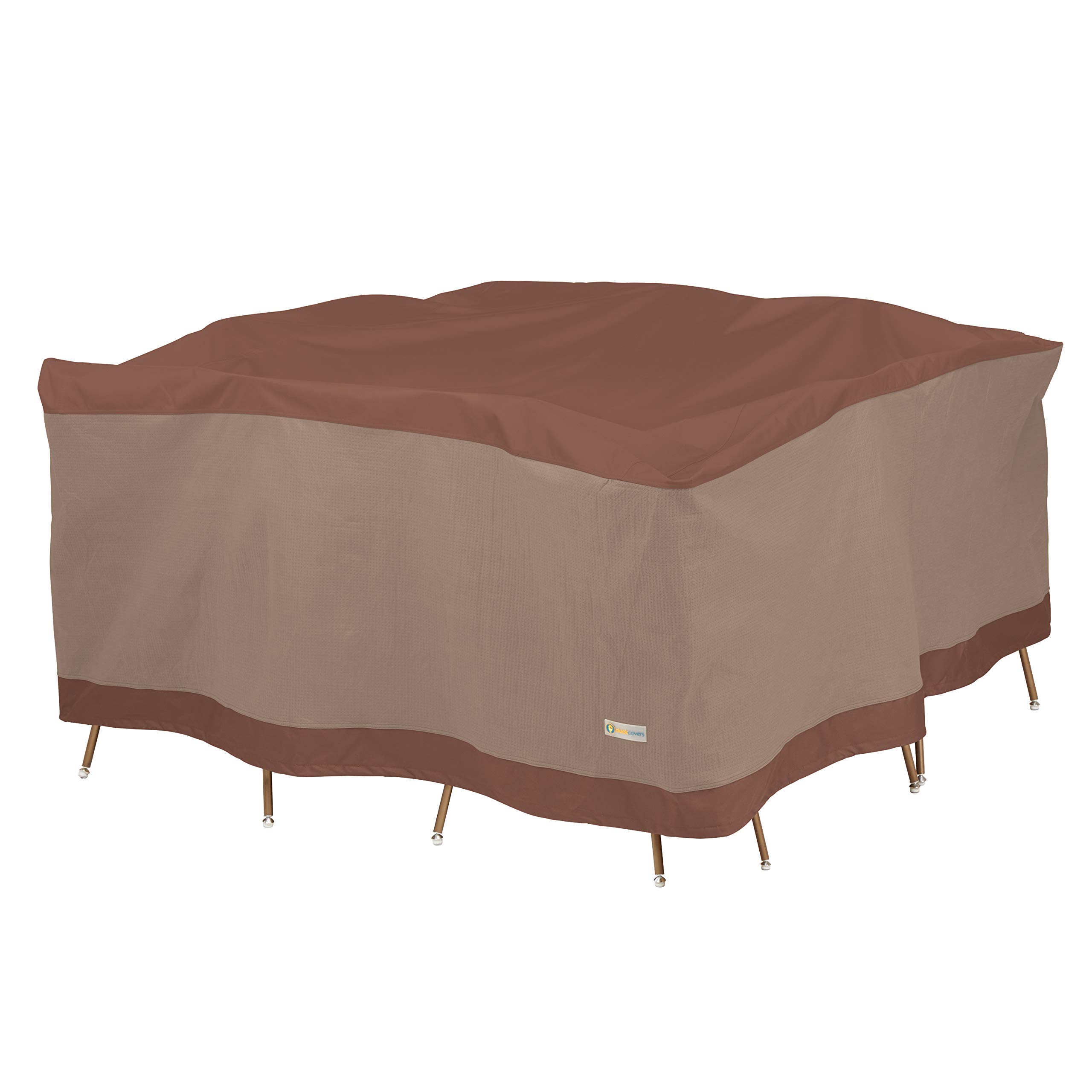 Duck Covers Ultimate Waterproof 74 Inch Square Patio Table Cover with Chairs - Heavy Duty Outdoor Furniture Protection for All Weather - Perfect for Backyard, Deck, and Garden Use