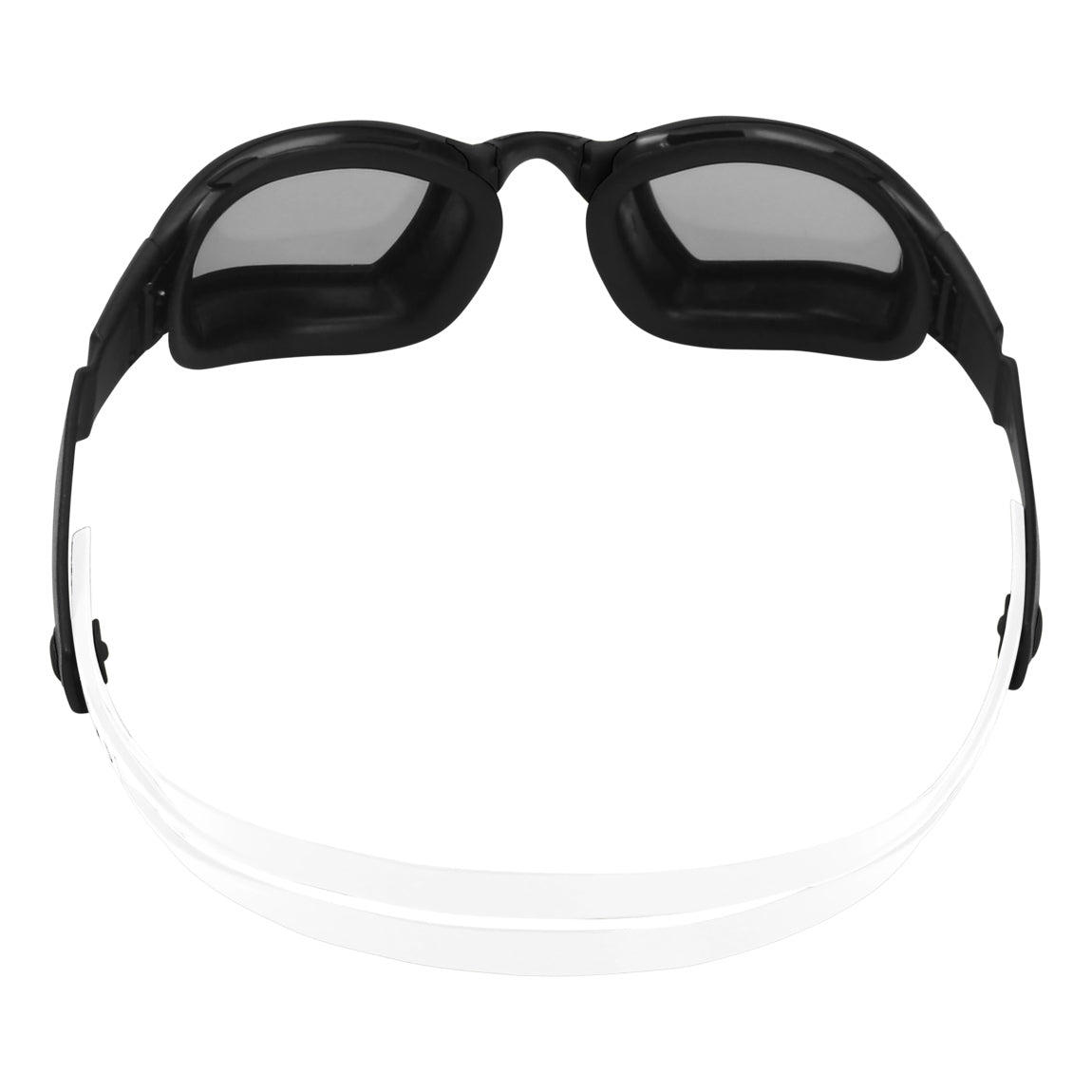 Aqua Sphere Ninja.A Swim Goggles - Black/White with Silver Titanium Mirrored Lens for Competitive Swimming, Triathlon & Open Water Training