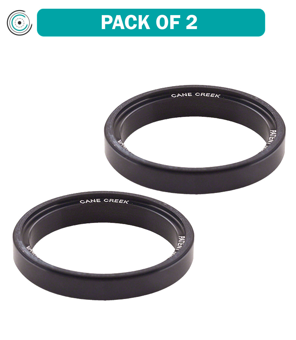 2 Pack Cane Creek 110 Series 5mm Interlok Spacer - Black Aluminum Headset Spacer for Mountain Bike & Road Bike - Perfect for Cycling Enthusiasts & Bike Maintenance
