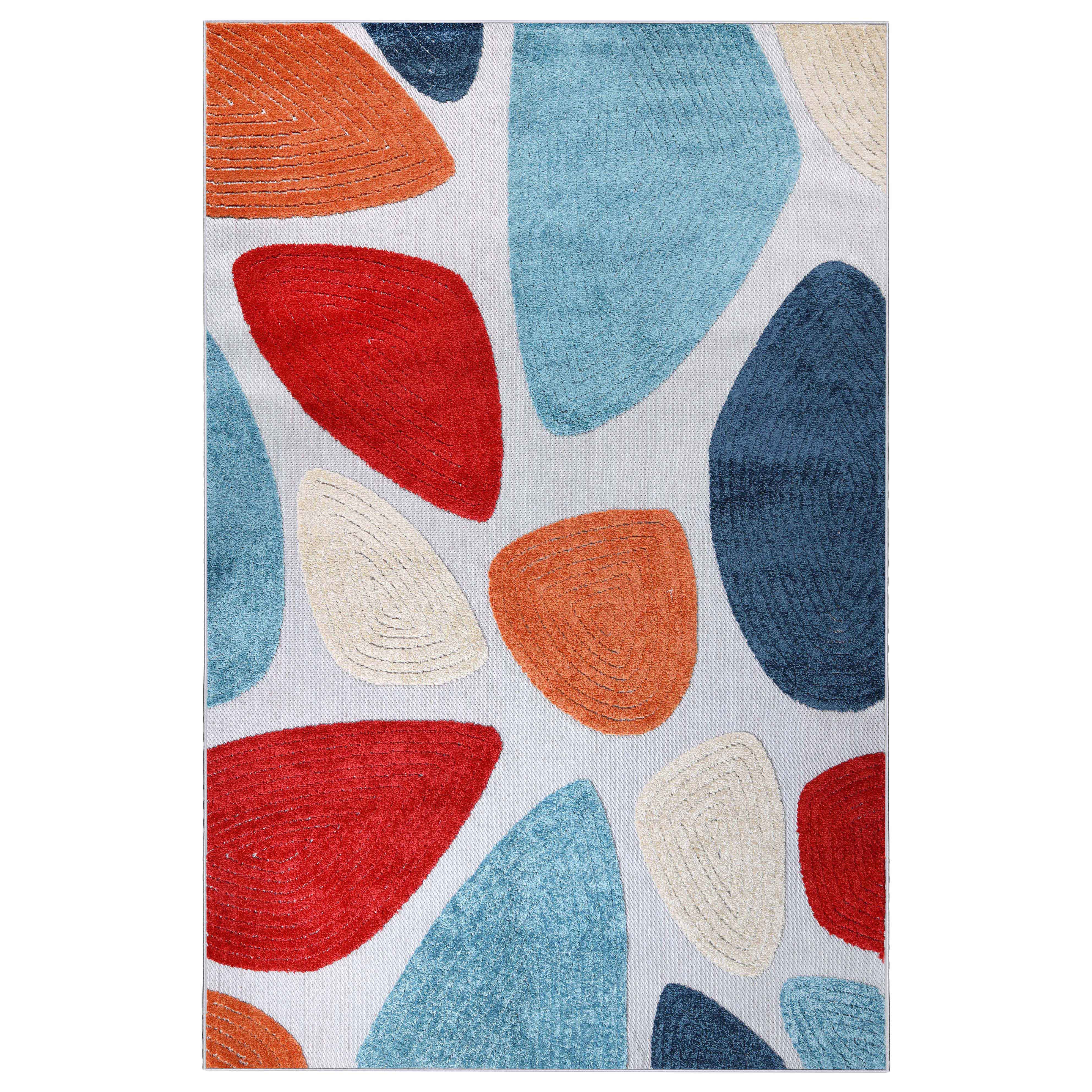 Modern Geometric Indoor Outdoor Area Rug - Non-Slip Tulip Design for Living Room, Bedroom, Patio & Deck - Waterproof & Durable Home Decor