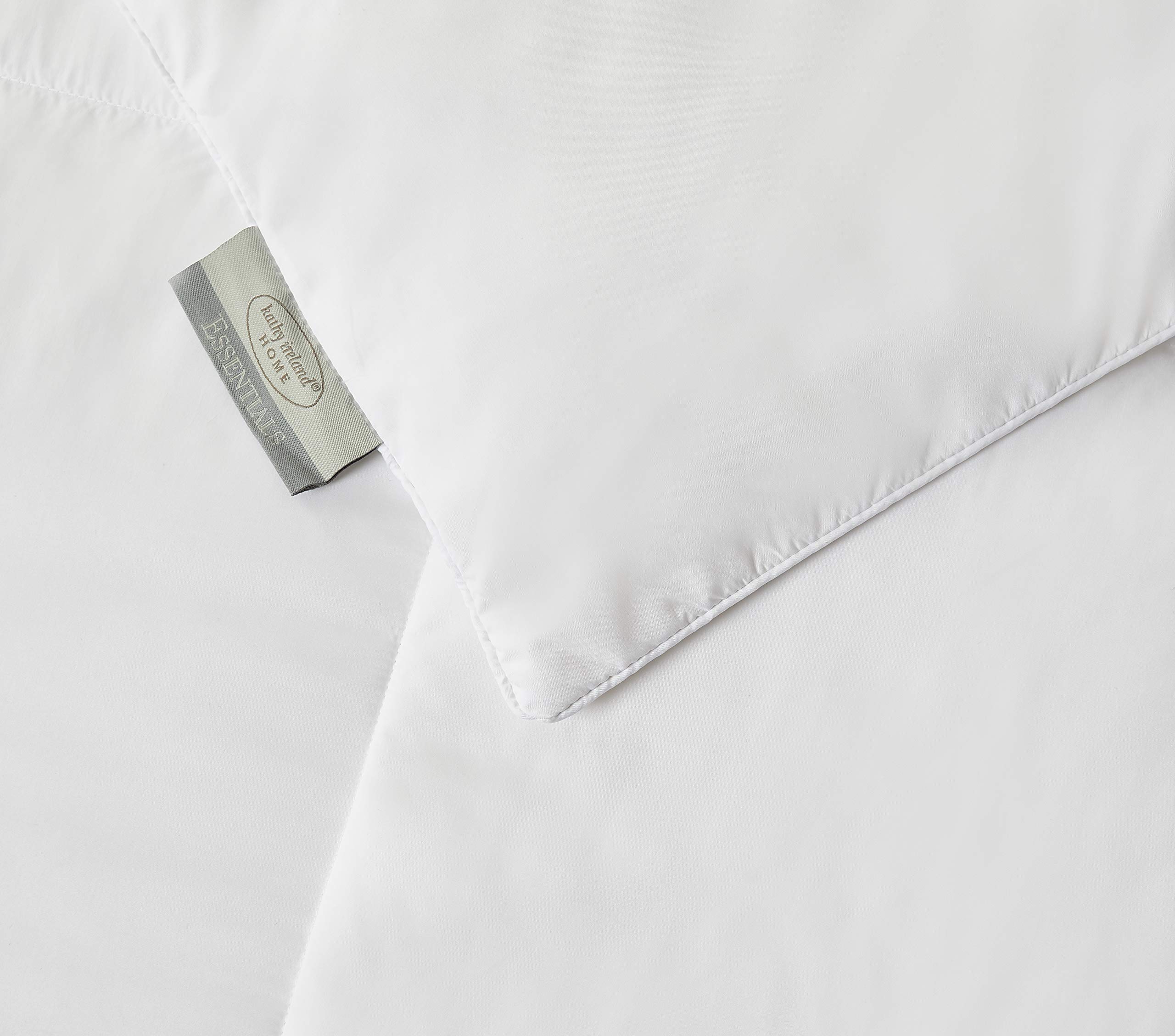 Kathy Ireland Ultra Soft Nano Touch All Season White Down Fiber Comforter - King Size, Hypoallergenic & Breathable for Year-Round Comfort - Perfect for Master Bedroom, Guest Room, and Luxury Hotels