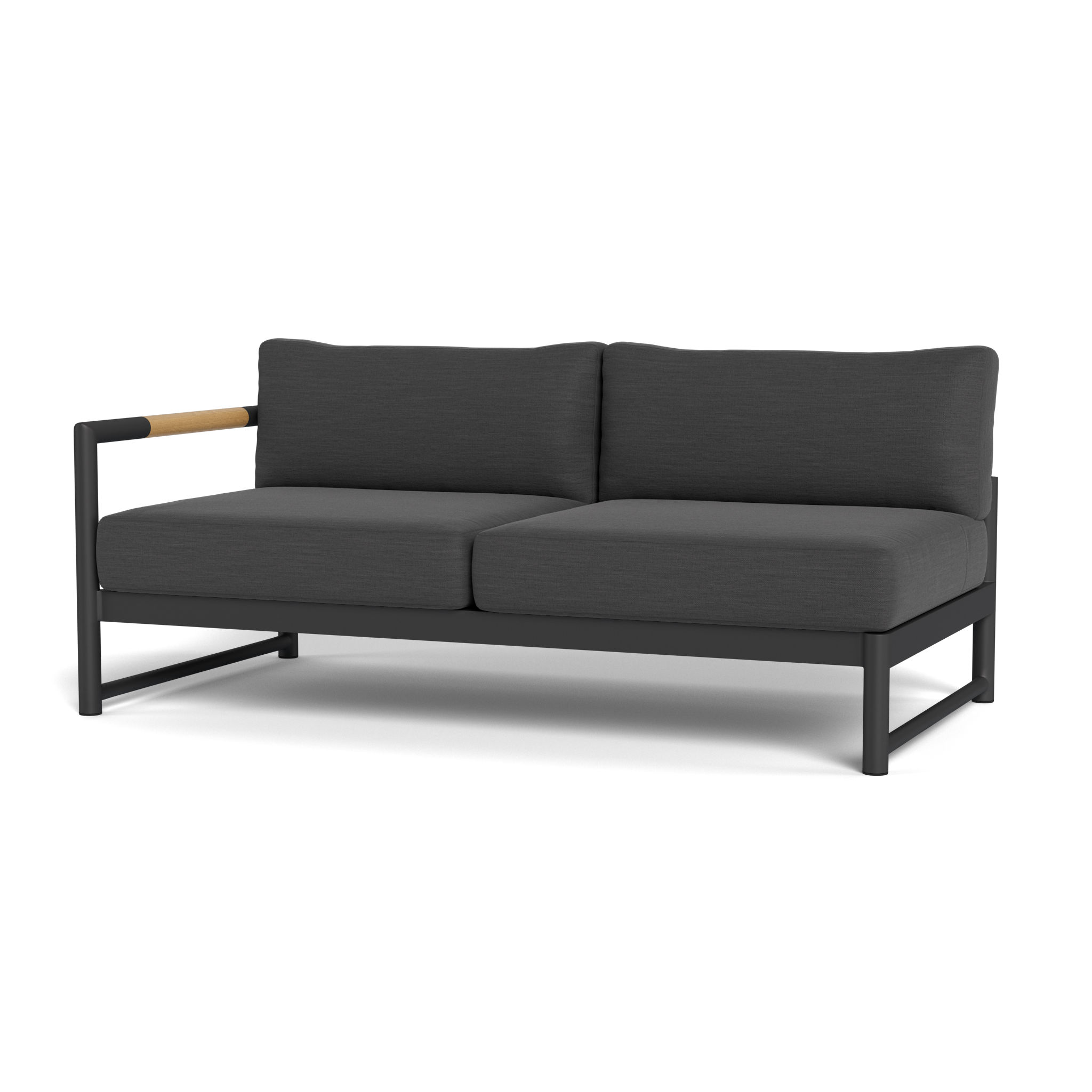 Breeze XL Aluminum 2-Seat Patio Sofa with Left Armrest - Perfect for Outdoor Lounging, Poolside Relaxation, and Garden Decor