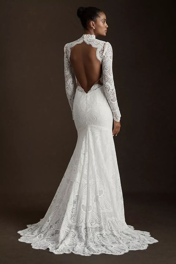 Willowby Orianna Gown - Elegant Lace Wedding Dress with Long Train & V-Neck | Perfect for Bridal Ceremony, Formal Events & Evening Galas