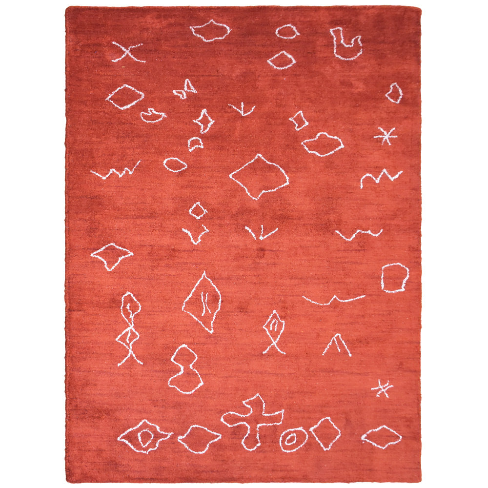 Handmade Reflection Hand Knotted Wool Rug - Bohemian Style Area Rug for Living Room, Bedroom, Home Decor