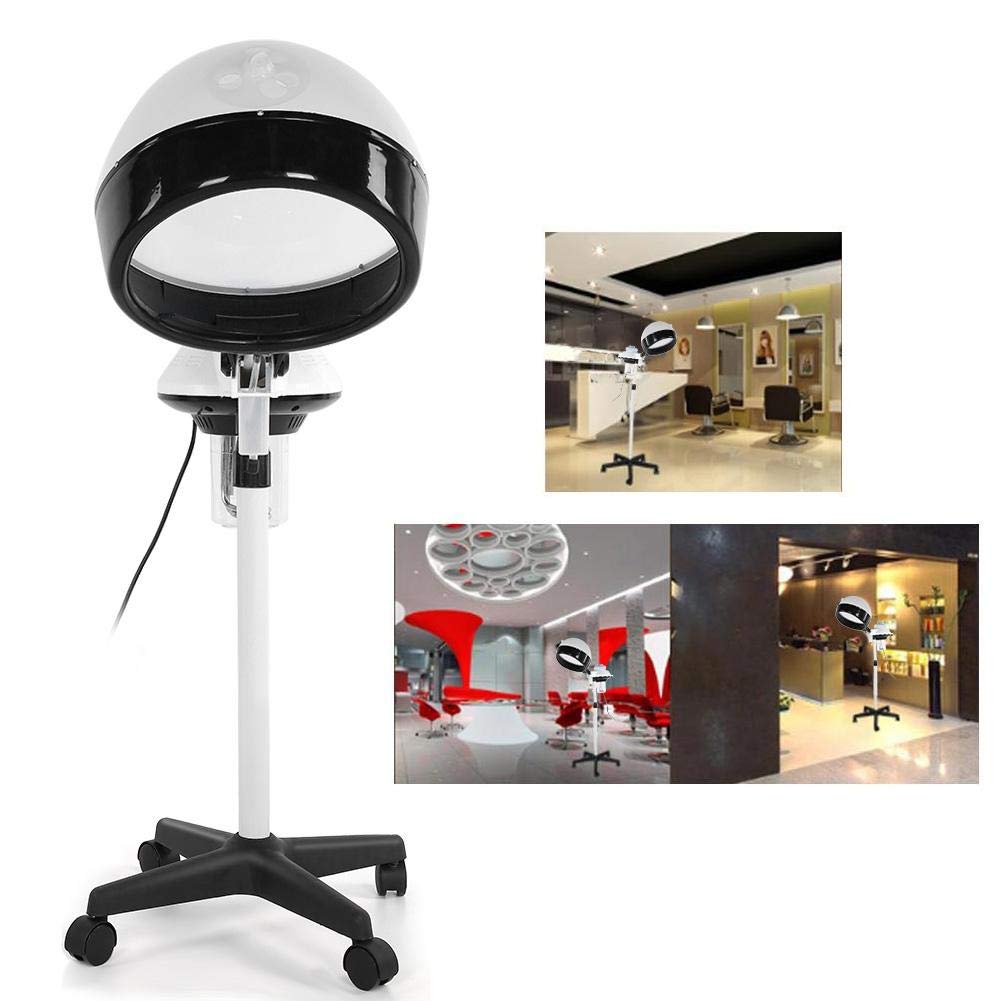 Adjustable Hooded Hair Bonnet Dryer with Floor Stand - Salon & Spa Styling Tool for Hair Coloring, Perming & Conditioning (UK Plug) - Perfect for Home Hair Care & Professional Salon Treatments