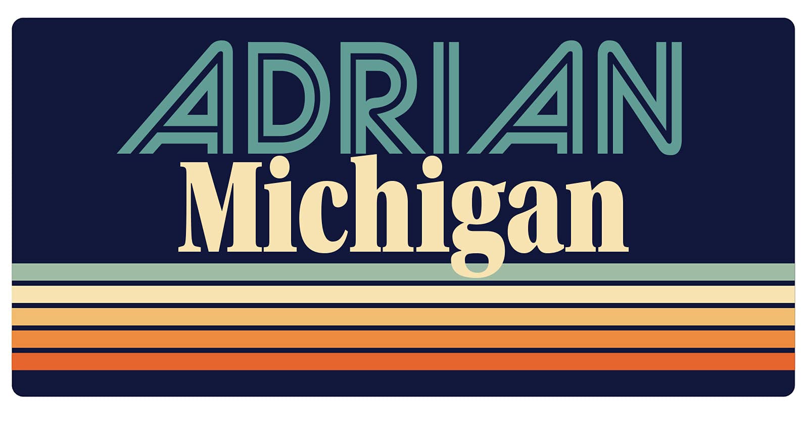 Adrian Michigan Retro Fridge Magnet 5 x 2.5 Inch - Vintage Souvenir for Refrigerators, Lockers & Metal Surfaces - Perfect for Home, Office & Travel Memories