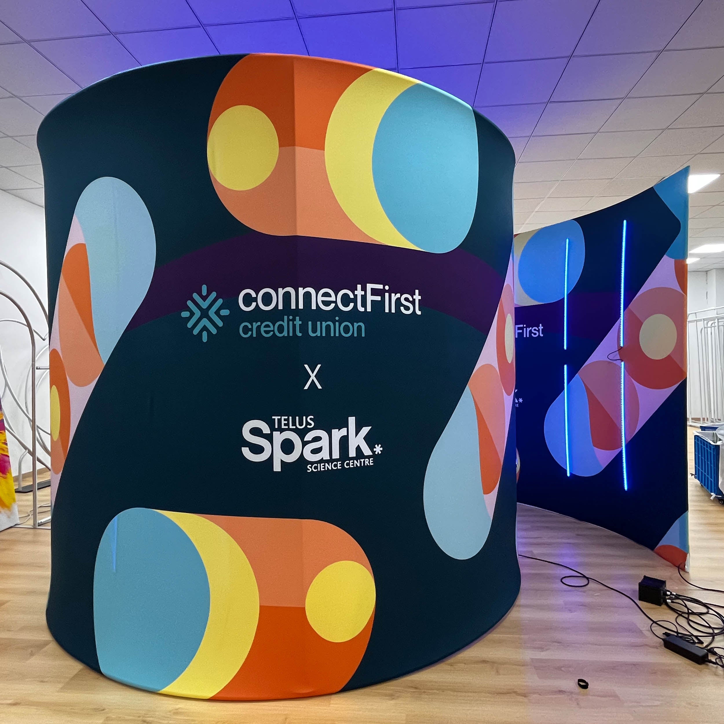 360° Custom Printed Photo Booth with RGB LED Lights - Personalized Backdrop for Parties, Events & Weddings (Special Order)