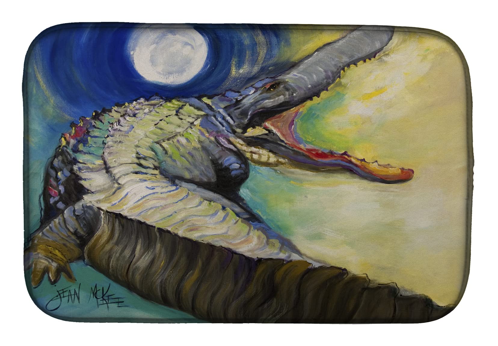 Absorbent Alligator Dish Drying Mat - 14x21 Inch Multicolor Kitchen Counter Drying Pad | Non-Slip Dish Drainer Mat for Countertops | Perfect for Drying Dishes, Utensils & Cookware After Washing