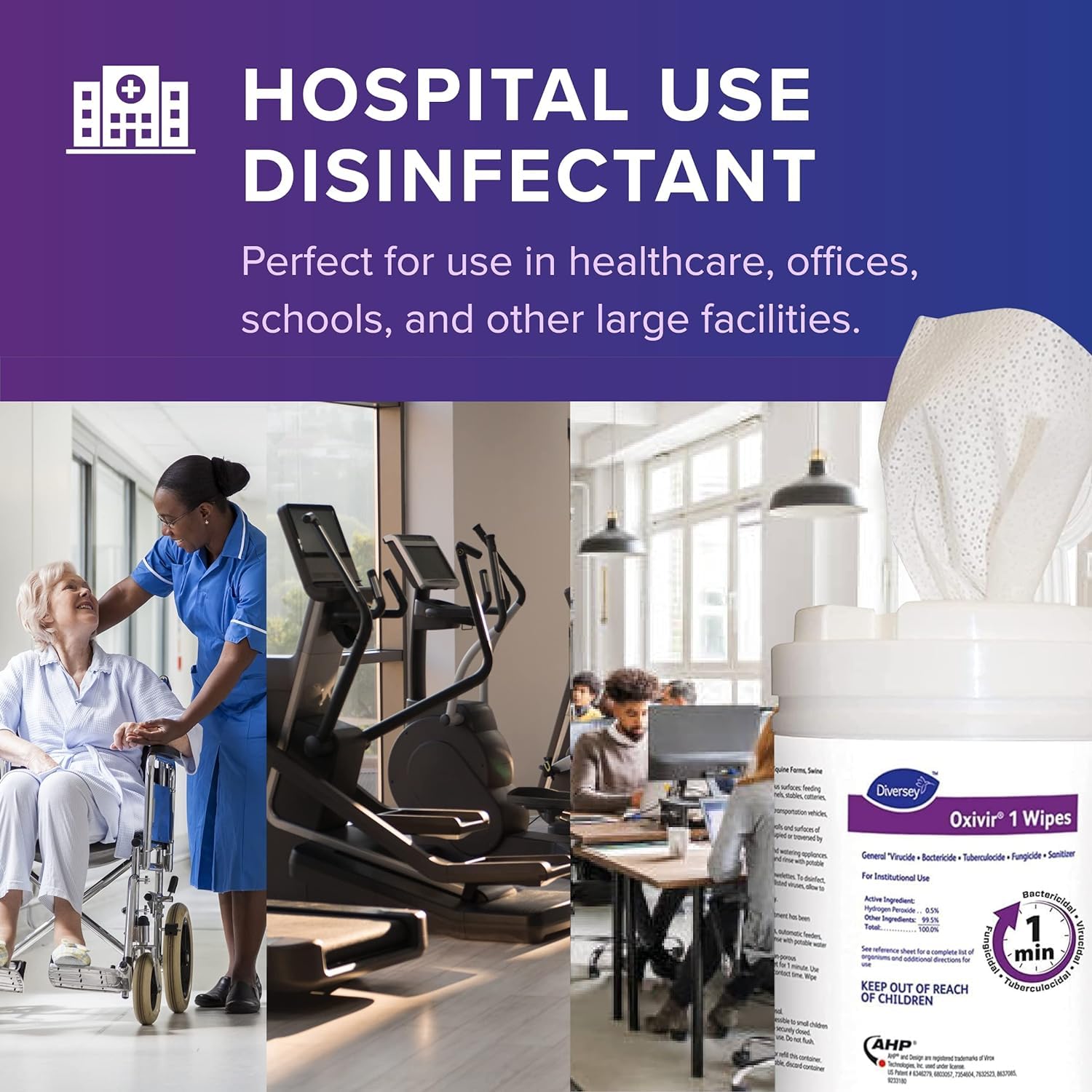 **Oxivir 1 Ready-to-Use Disinfectant Wipes – Accelerated Hydrogen Peroxide, Fragrance-Free, 160 Wipes per Canister (Pack of 12) – Ideal for Hospitals, Schools & Offices**