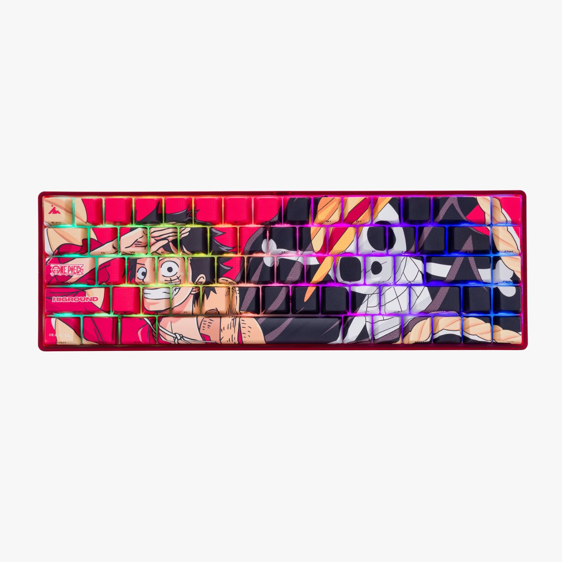 One Piece x HG 68 Keycaps Set - Luffy Anime Mechanical Keyboard Keycaps for Gaming & Typing - Perfect for Anime Fans & PC Enthusiasts