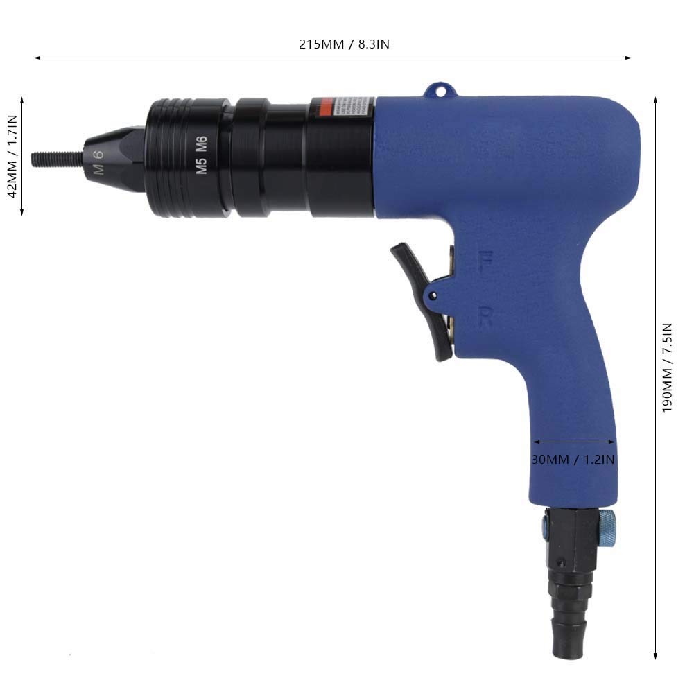 **Pneumatic Rivet Gun - Heavy Duty Air Riveter Tool for M5-M6 Rivet Nuts | Perfect for Metalworking, Automotive & DIY Projects**