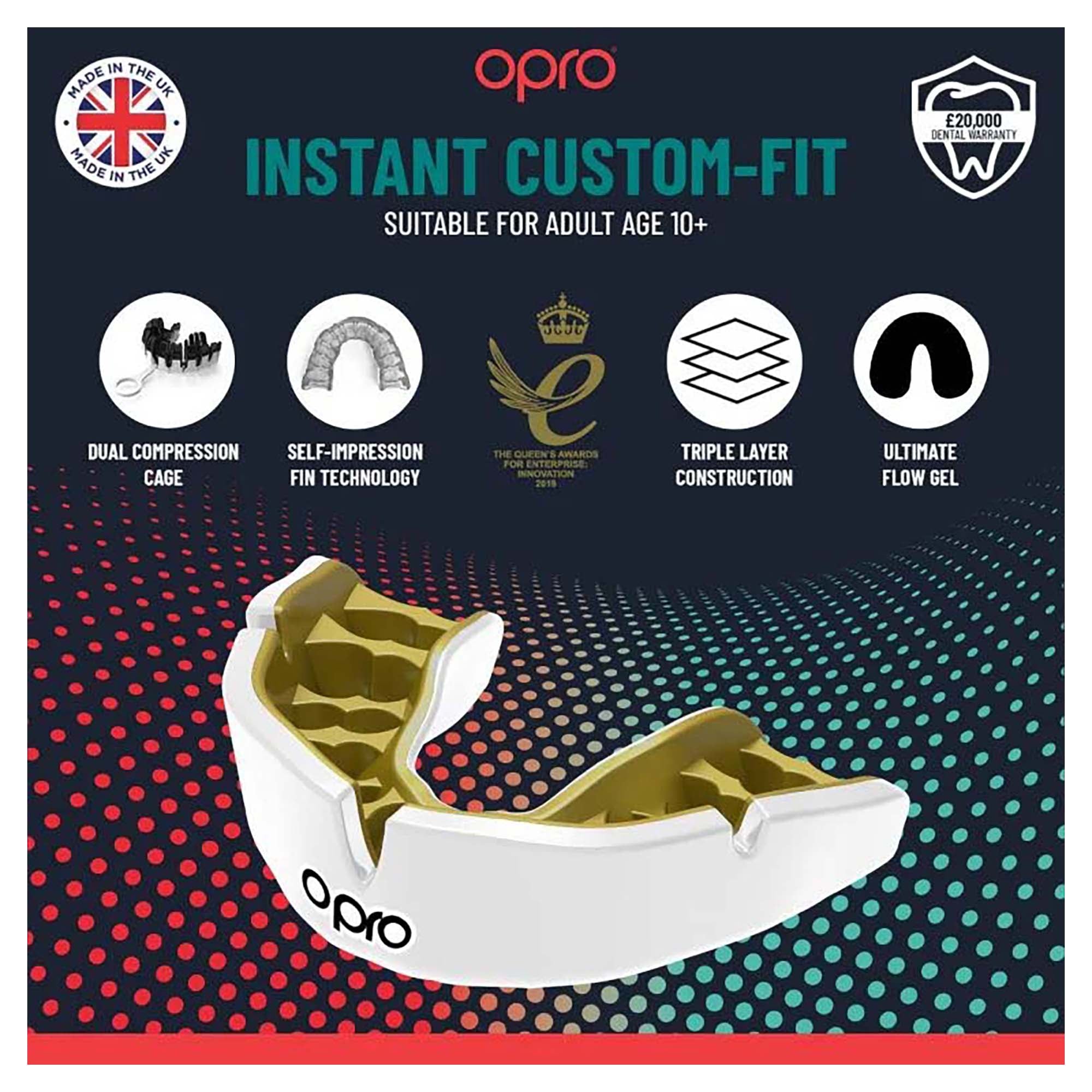 Custom Fit Mouthguard for Adults - Instant Protection for Sports, Boxing & Teeth Grinding - Comfortable & Durable Dental Guard