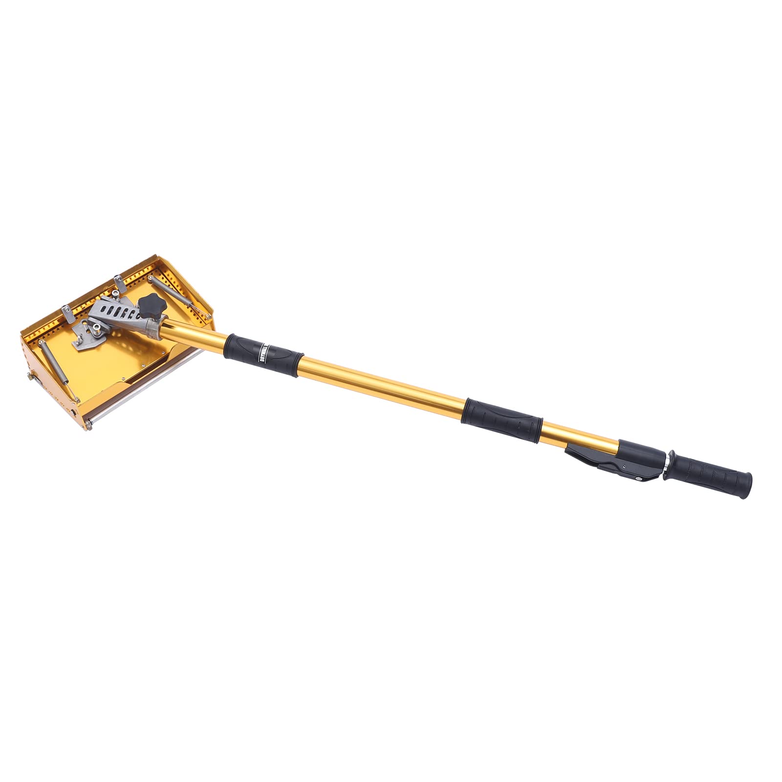 Professional 9-Inch Drywall Flat Finishing Box with 40-64 Inch Adjustable Handle - Aluminum Drywall Tool for Sheetrock, Mud, and Wallboard - Perfect for Smoothing Joints and Finishing Walls in Home Renovation Projects