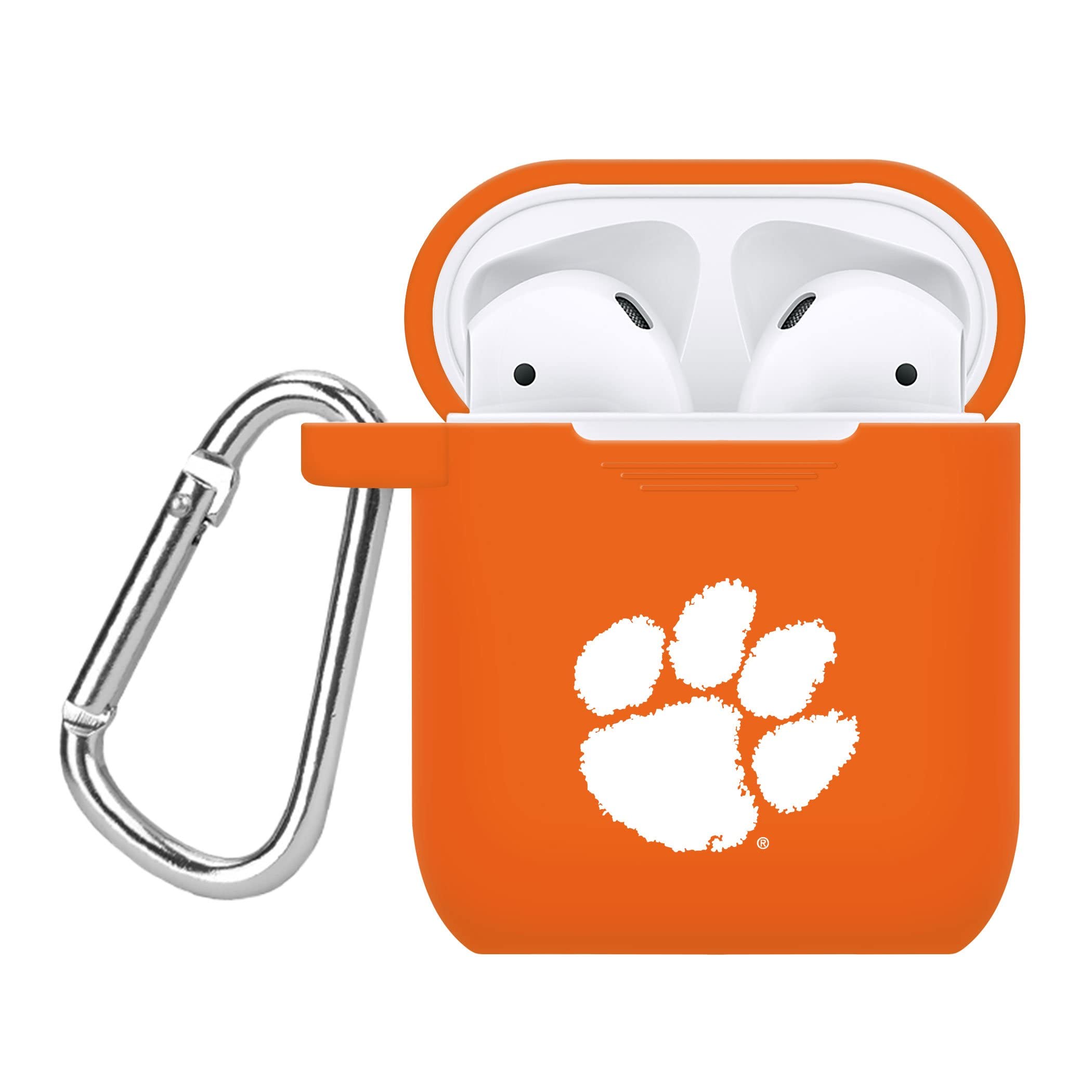 Clemson Tigers Orange Silicone Case Cover for Apple AirPods 1st & 2nd Generation - Durable Protective Skin with Team Logo - Perfect for Game Day, School Spirit & Everyday Use