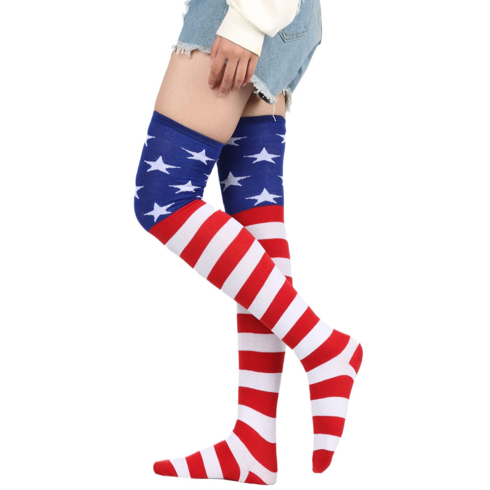 Best Women's Compression Socks - American Flag Knee High Athletic Socks with Stars & Stripes Design - Perfect for Running, Travel & Varicose Vein Relief