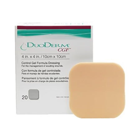 Convatec DuoDerm CGF Hydrocolloid Wound Dressing 4x4 Inches - Sterile Wound Care for Pressure Ulcers, Diabetic Sores & Skin Tears - Medical Grade Bandage for First Aid & Post-Surgery Recovery