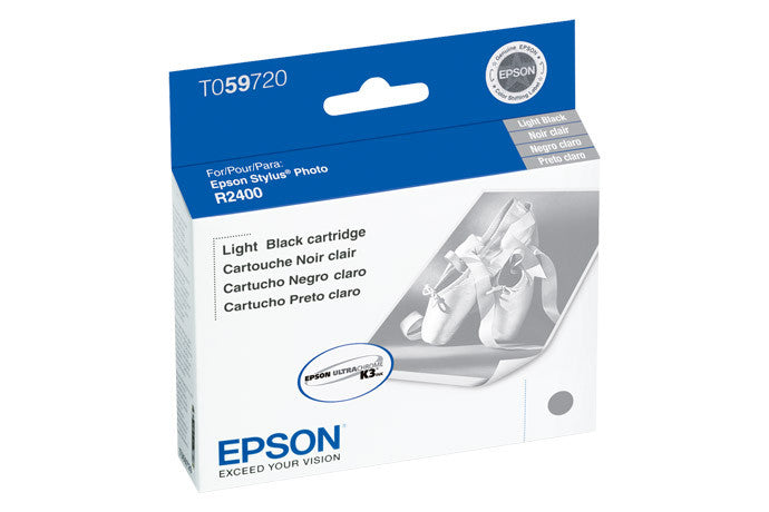 Epson T059720 R2400 Ink Cartridge - Light Black | High-Quality Printer Ink for Epson Stylus Photo R2400 | Perfect for Photo Printing, Art Projects & Office Use