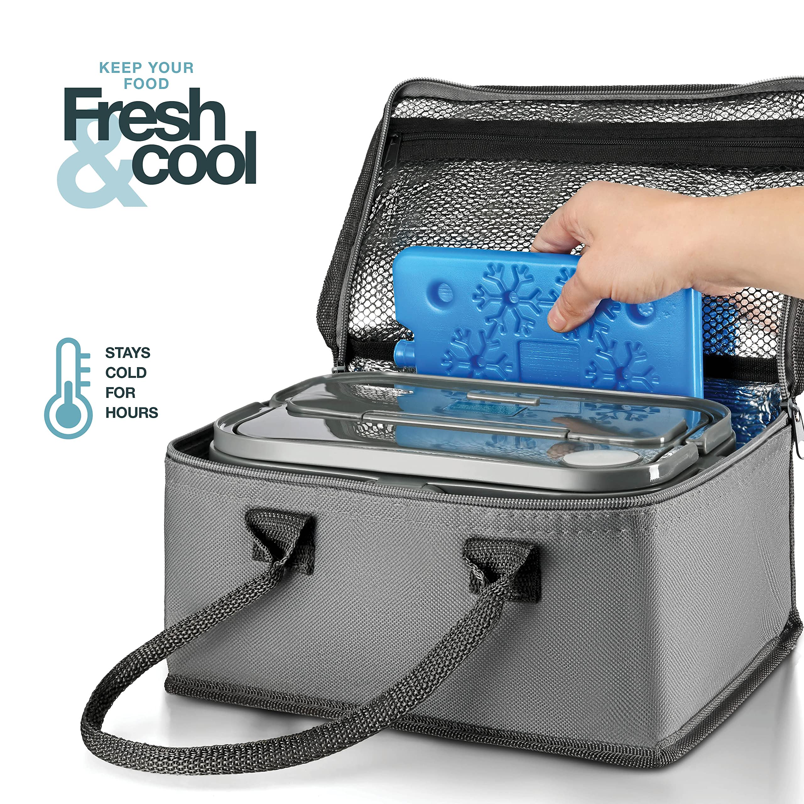 Portable Electric Lunch Box 1.8L - 70W Food Warmer for Adults | Rechargeable Heated Lunch Container for Office, Car & Travel | Includes Cutlery Set & Ice Pack - Perfect for Commuters, Students & Outdoor Activities
