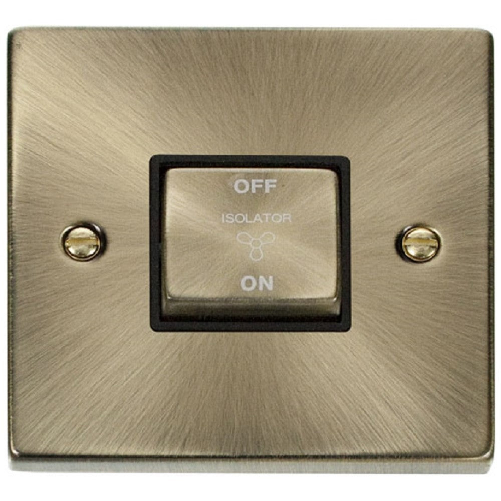 Vintage Brass 10A Fan Isolator Switch - Click Deco VPAB520BK - Perfect for Home Electrical Safety & Ceiling Fan Control
