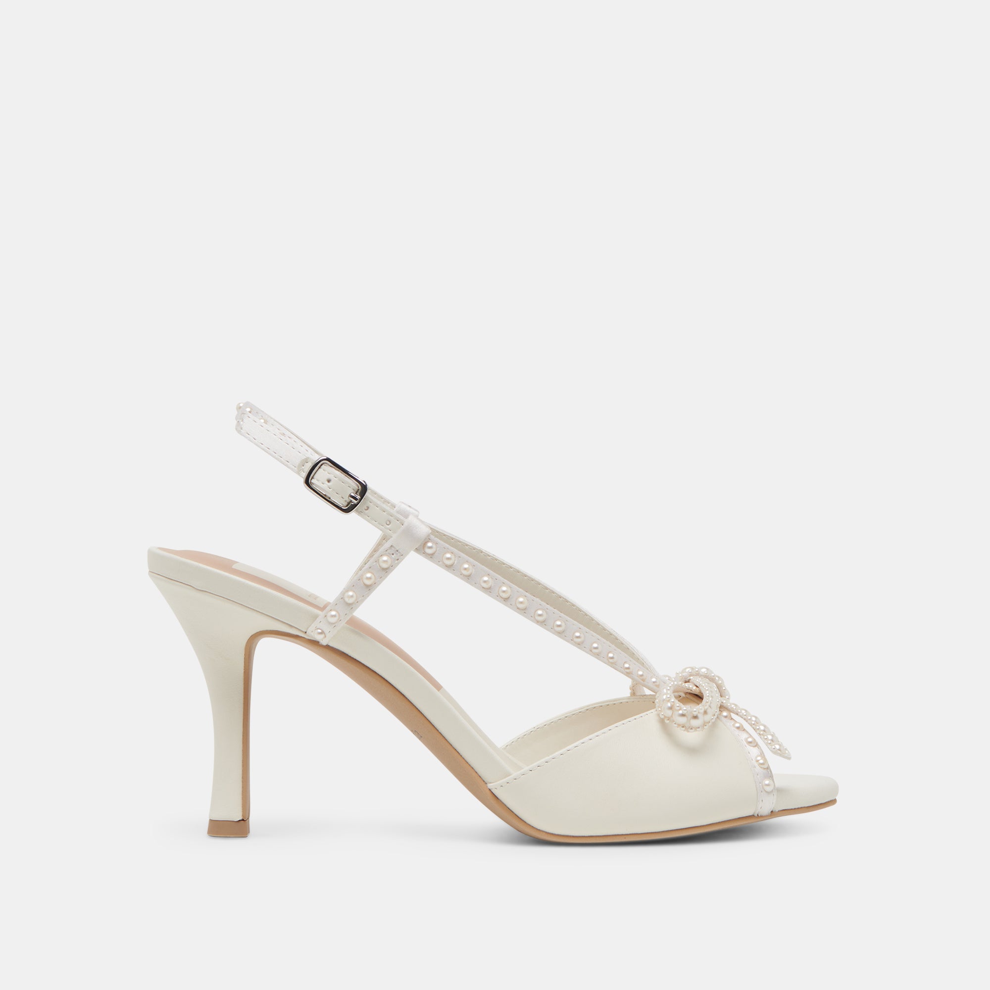LONNY PEARL White Satin High Heels - Elegant Women's Dress Shoes for Weddings, Parties & Special Occasions