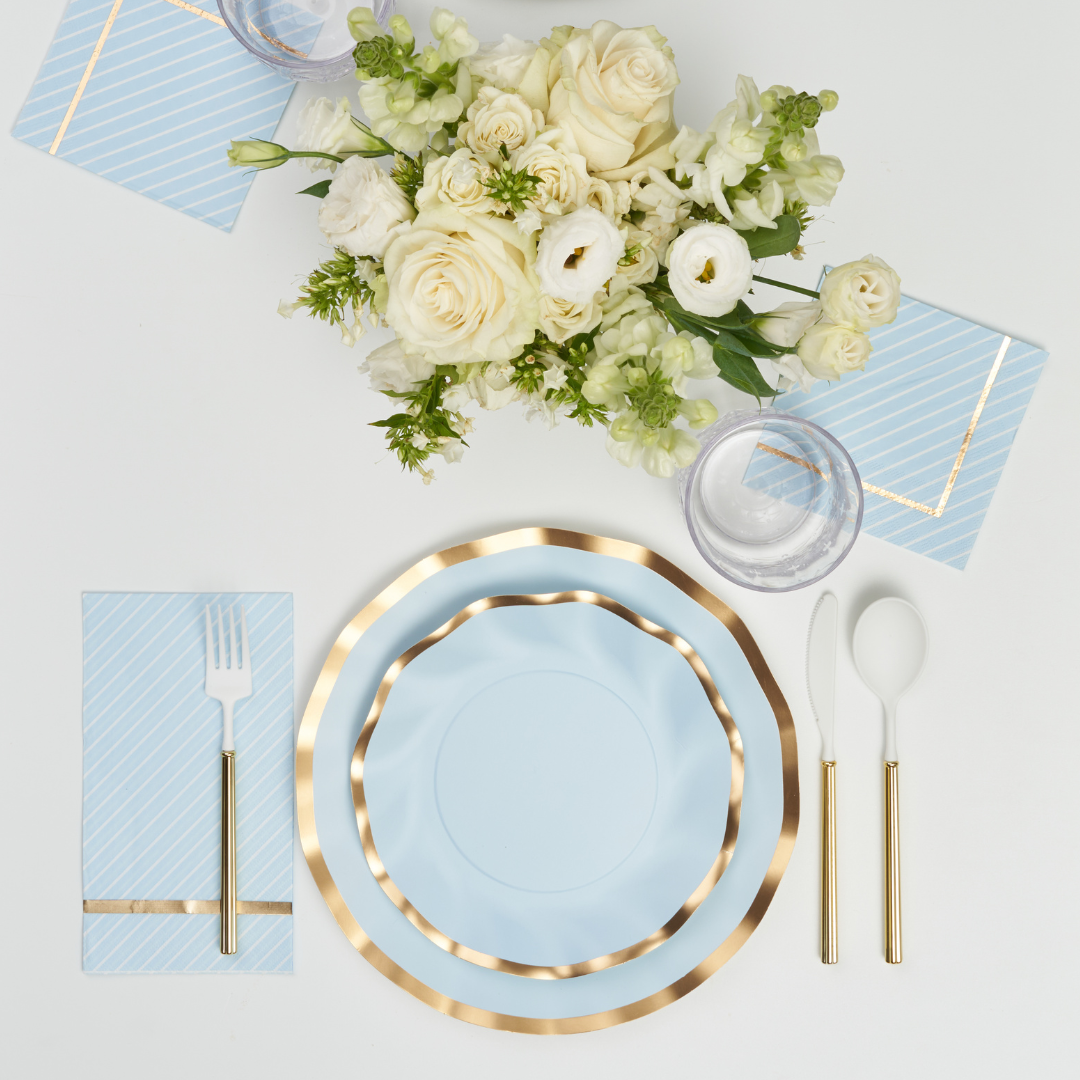 Sky Blue Table Setting Set - Elegant Dinnerware for Everyday Use & Special Occasions | Perfect for Home Dining, Parties & Events