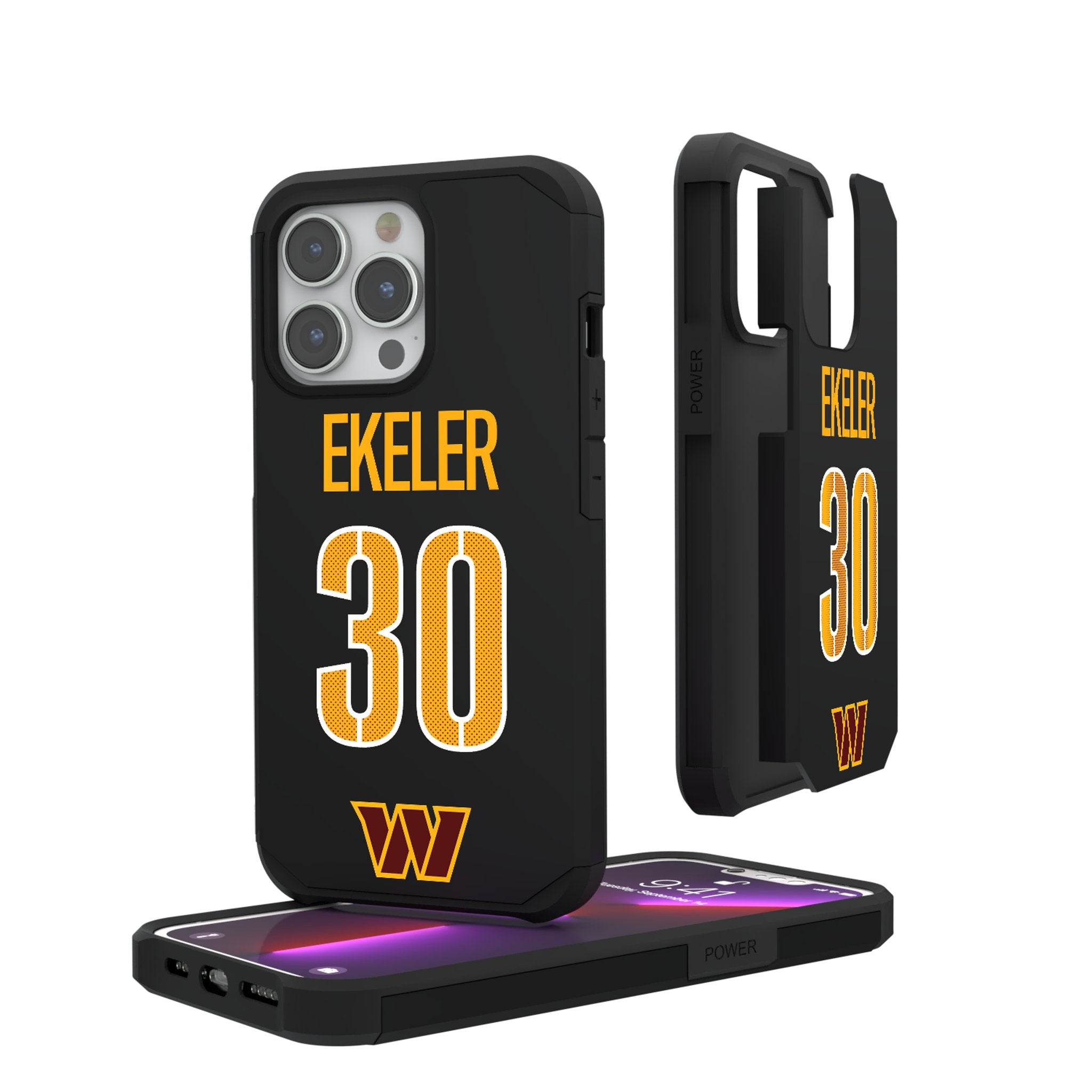 Austin Ekeler Washington Commanders 30 Ready Rugged Phone Case - Durable Shockproof Cover for iPhone & Samsung - Perfect for Football Fans & Outdoor Adventures