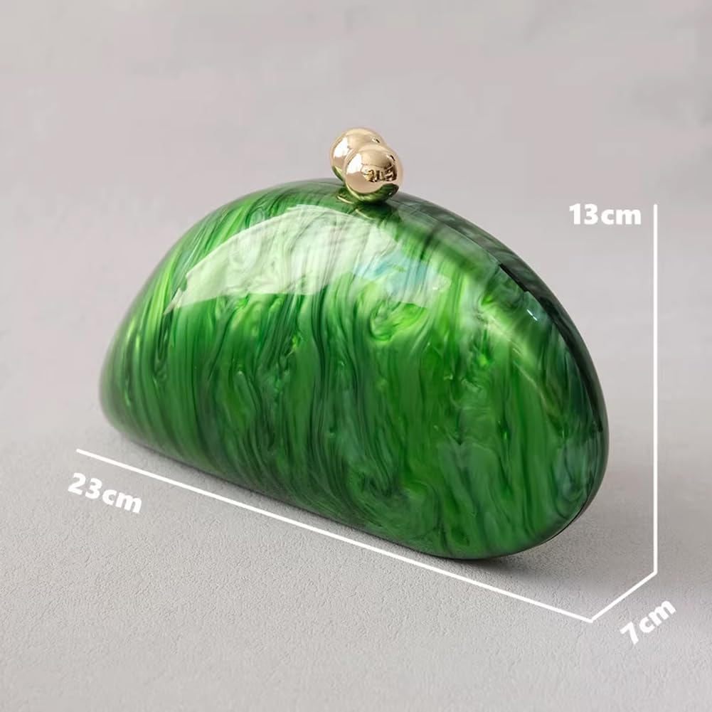 Luxury Acrylic Shell Shaped Clutch Purse for Women - Elegant Marble & Glitter Evening Bag for Wedding, Cocktail Party, Prom - Perfect for Special Occasions & Formal Events