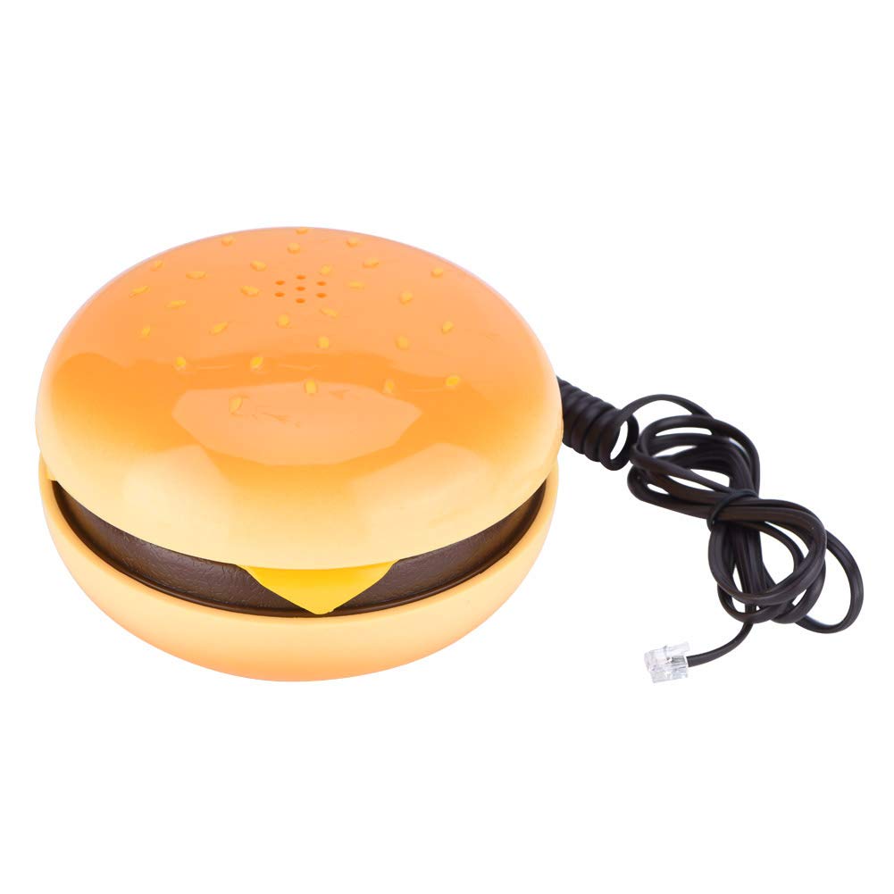 Retro Hamburger Telephone - Cute Cheeseburger-Shaped Corded Landline Phone for Home, Office & Hotel Decor - Fun Novelty Gift for Kids & Adults - Perfect for Themed Parties, Bedrooms & Vintage Decor