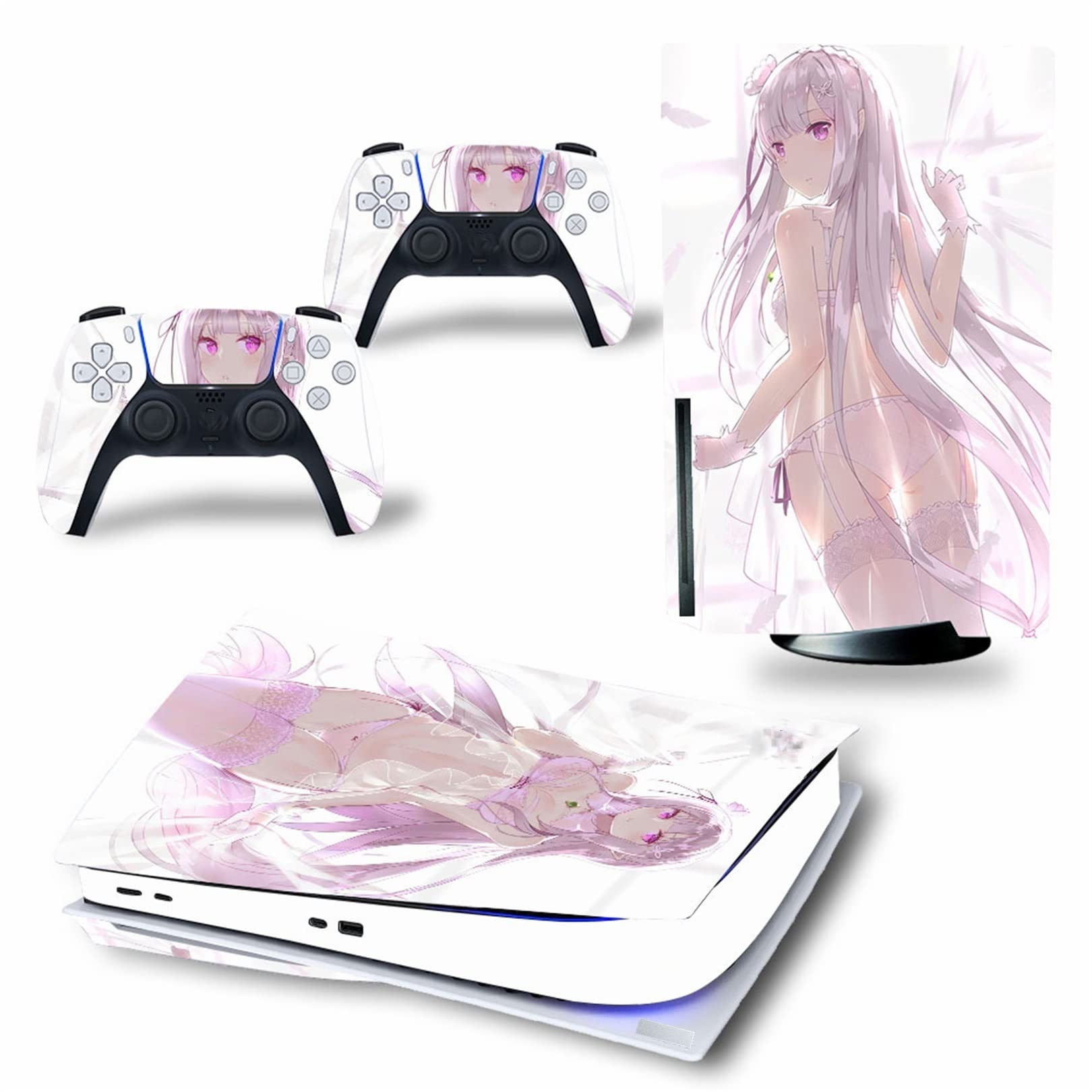 PS5 Disc & Digital Edition Console & Controller Vinyl Skin Wrap - Scratch Resistant Protective Cover for PlayStation 5 - Bubble Free Application - Perfect for Gaming Protection & Customization (Disc Version) - Ideal for Home Entertainment & Gaming Setups