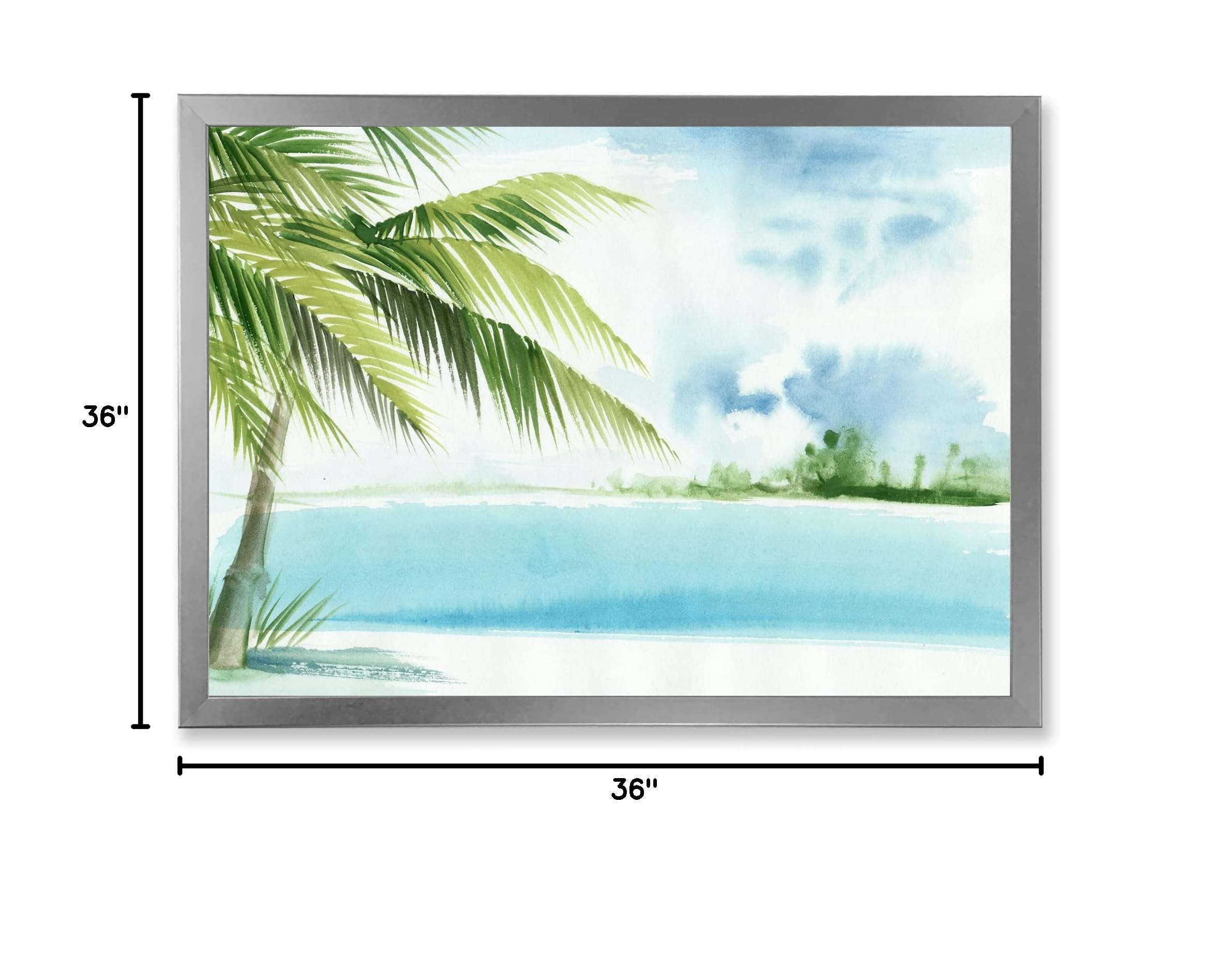 Palm Beach Resort At Dawn Framed Wall Art - Coastal & Nautical Decor for Living Room, Bedroom, or Beach House