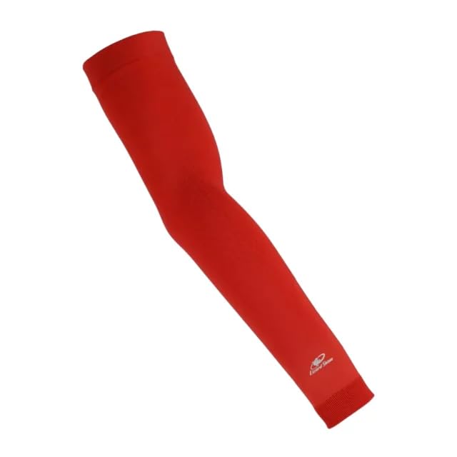 Breathable Knit Arm Sleeves - Crimson Red for Youth Small/Medium - Perfect for Sports, Outdoor Activities & Sun Protection