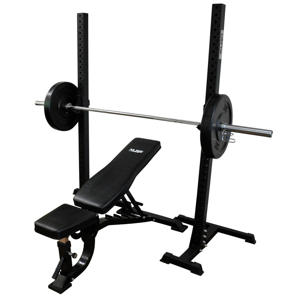 XLR8 Adjustable Squat Stand for Home Gym - Heavy Duty Weight Lifting Equipment for Squats, Bench Press & Strength Training - Perfect for Garage, Basement & Home Workouts