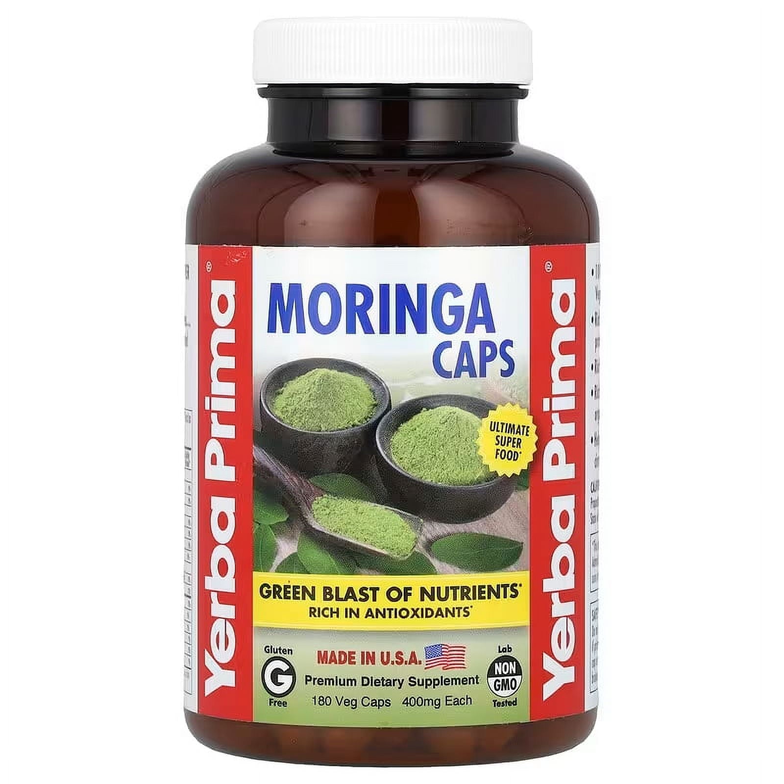 Organic Moringa Capsules 500mg - 120 Count | Premium Moringa Oleifera Leaf Powder Supplement | Supports Energy, Immunity & Digestion | Vegan, Non-GMO, Gluten-Free | Great for Daily Wellness & Detox