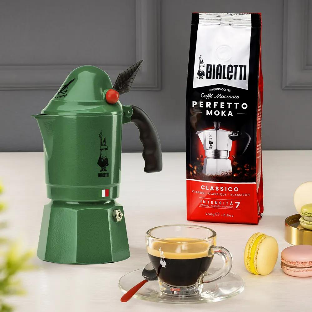 Bialetti Alpina 3 Cup Stovetop Espresso Maker - Classic Italian Coffee Maker for Home & Office - Perfect for Espresso, Latte & Cappuccino