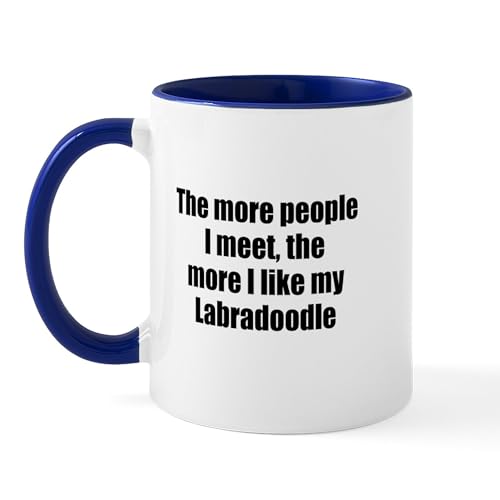 White/Navy Inside - Labradoodle Mug