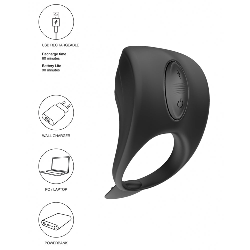 Electroshock Cock Ring with Clitoral E-Stimulation Massager - Powerful Pleasure Enhancer for Couples & Solo Play - Perfect for BDSM, Sensory Exploration & Intimate Bonding