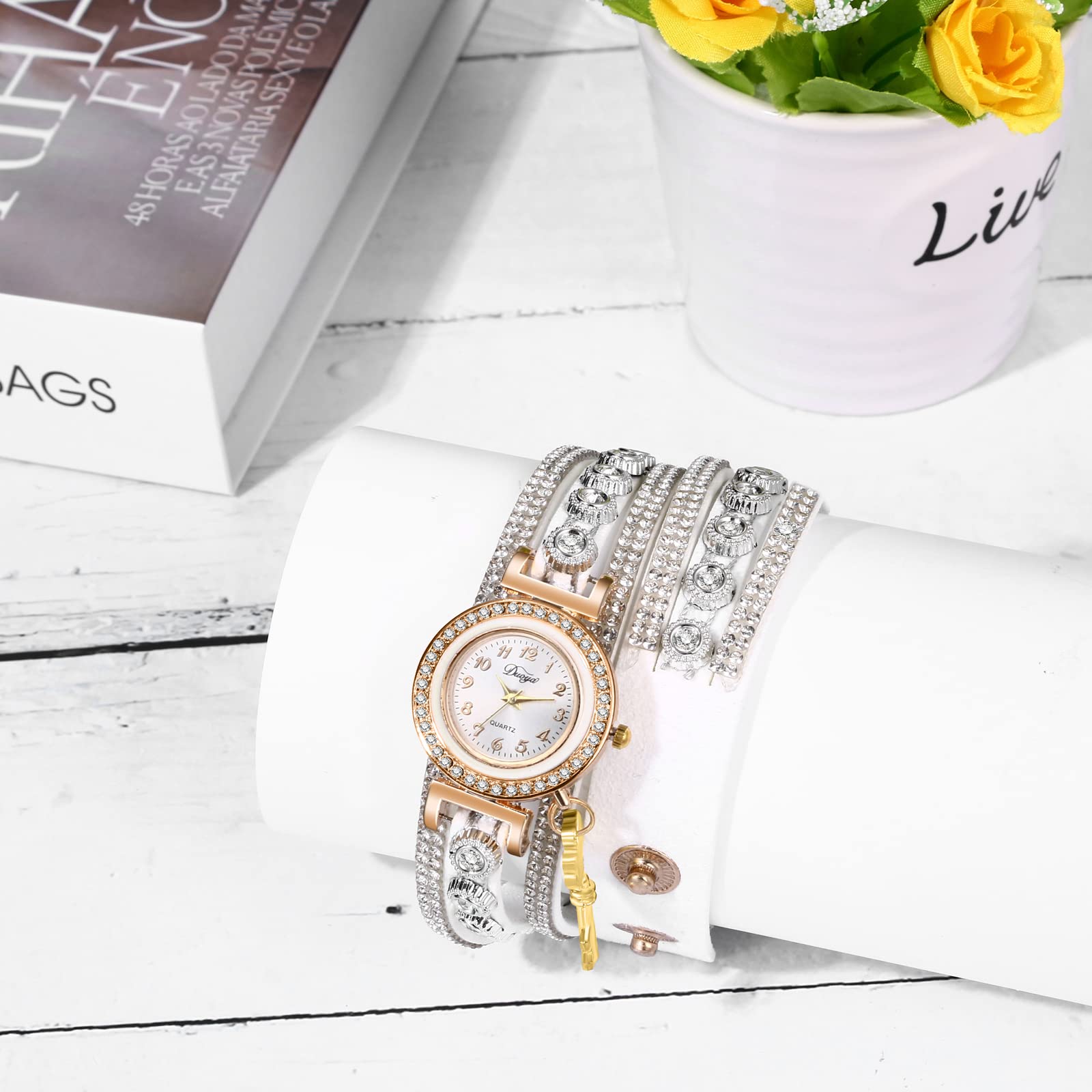 Avaner Bohemian Leather Wrap Watch with Rhinestones for Women - Perfect for Casual & Dressy Outfits