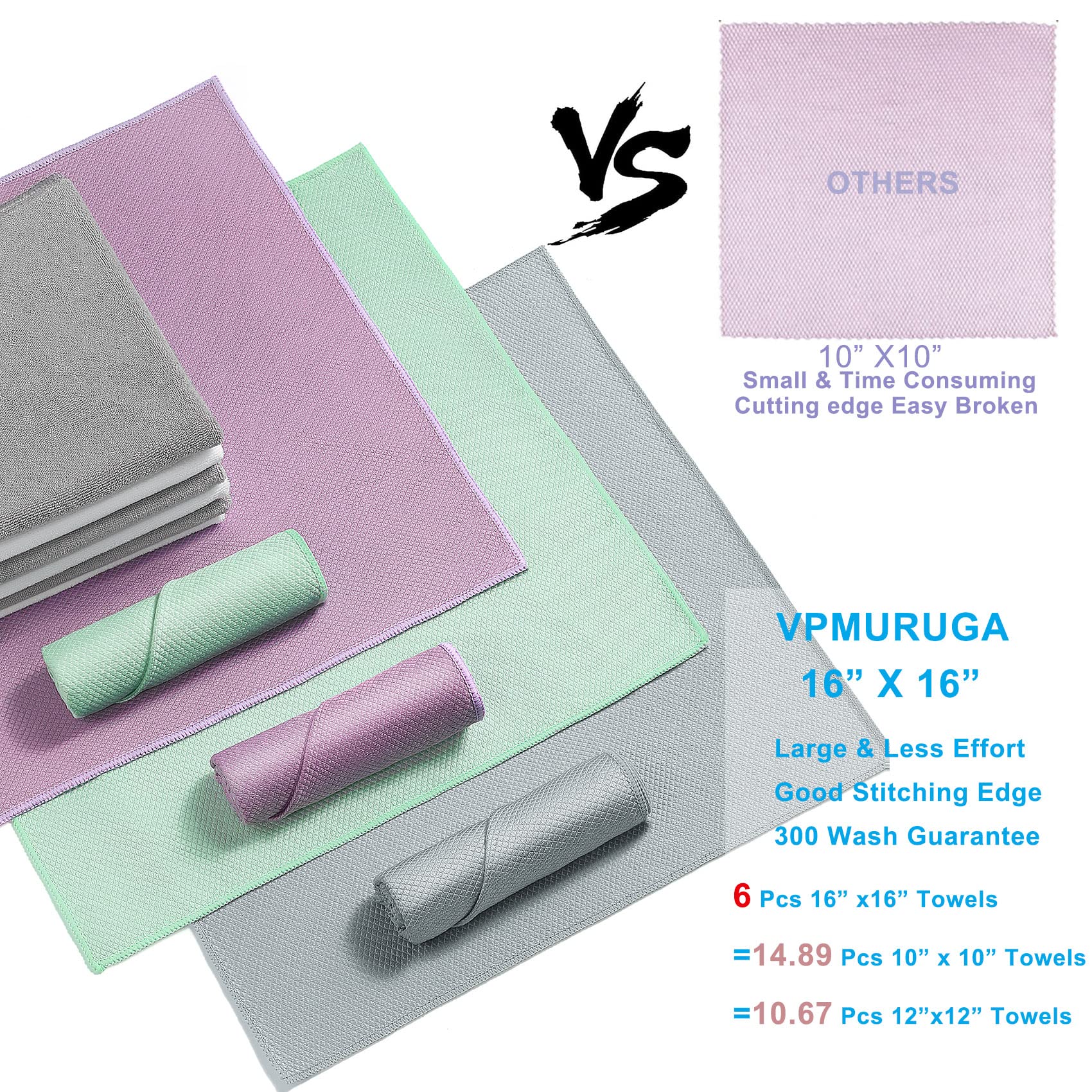 Premium Nanoscale Microfiber Cleaning Cloths - 6 Pack Streak-Free Glass & Surface Cleaning Towels for Windows, Car Mirrors, Windshields - Ultra Soft Lint-Free Polishing Cloths for Home, Office & Auto Care (Green)