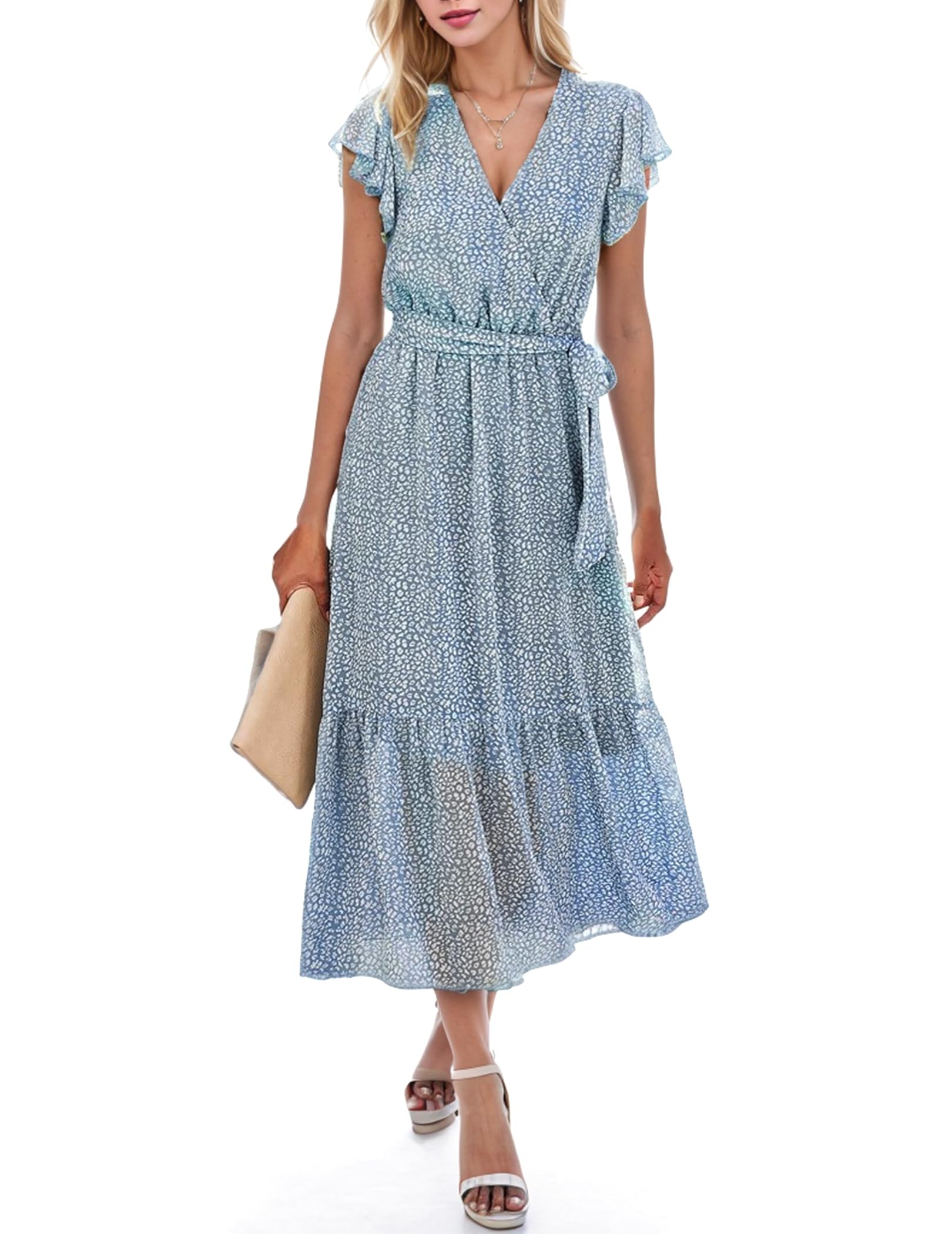 Women's Midi Dresses - Loose Casual & Semi Formal Bohemian Floral Hawaiian Dresses for Beach, Vacation & Summer Outfits