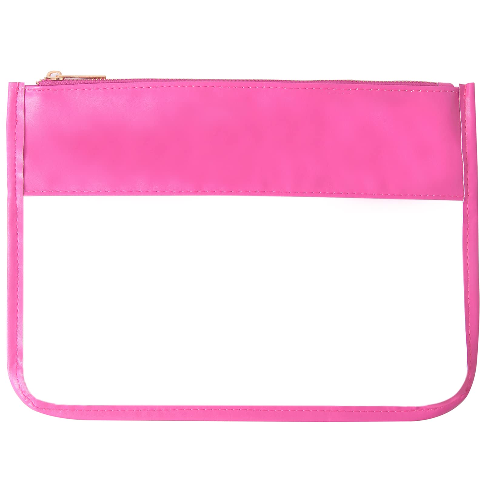 Waterproof Leather Makeup Bag for Women & Girls - DIY Chenille Letter Cosmetic & Toiletry Travel Organizer (Rose Red) | Perfect for Travel, Gym & Daily Essentials Storage