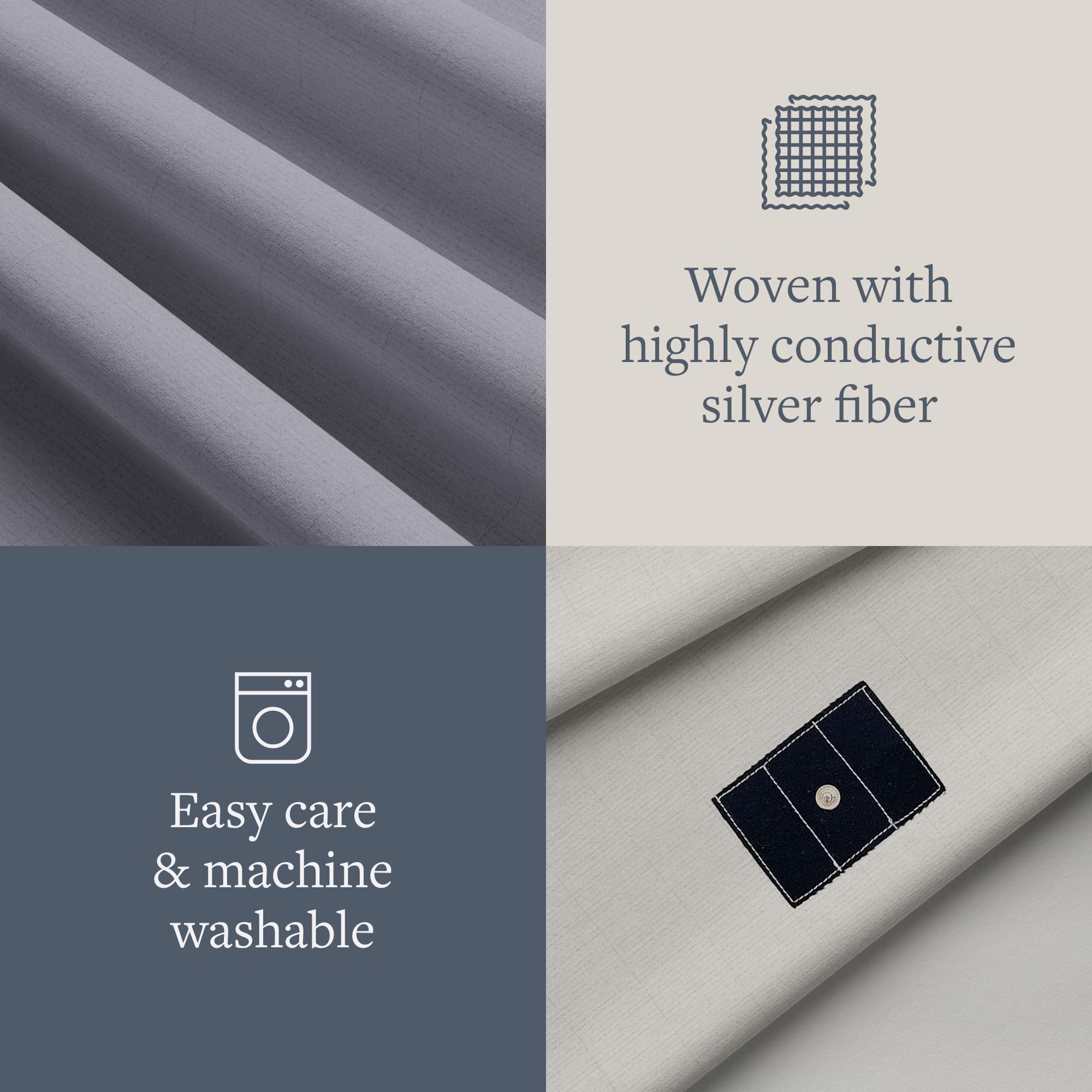 GroundLuxe Organic Fitted Grounding Sheet with 10% Silver Fiber - EMF Protection for Better Sleep & Pain Relief - Perfect for Home, Office & Travel Use