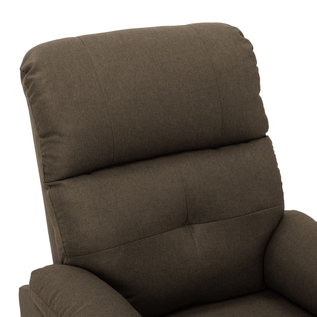 6-Level Massage Recliner Chair - Brown Fabric Lounge Chair for Living Room, Bedroom & Office - Ergonomic Accent Chair with Adjustable Massage Functions - Perfect for Relaxation, Home Decor & Reception Areas